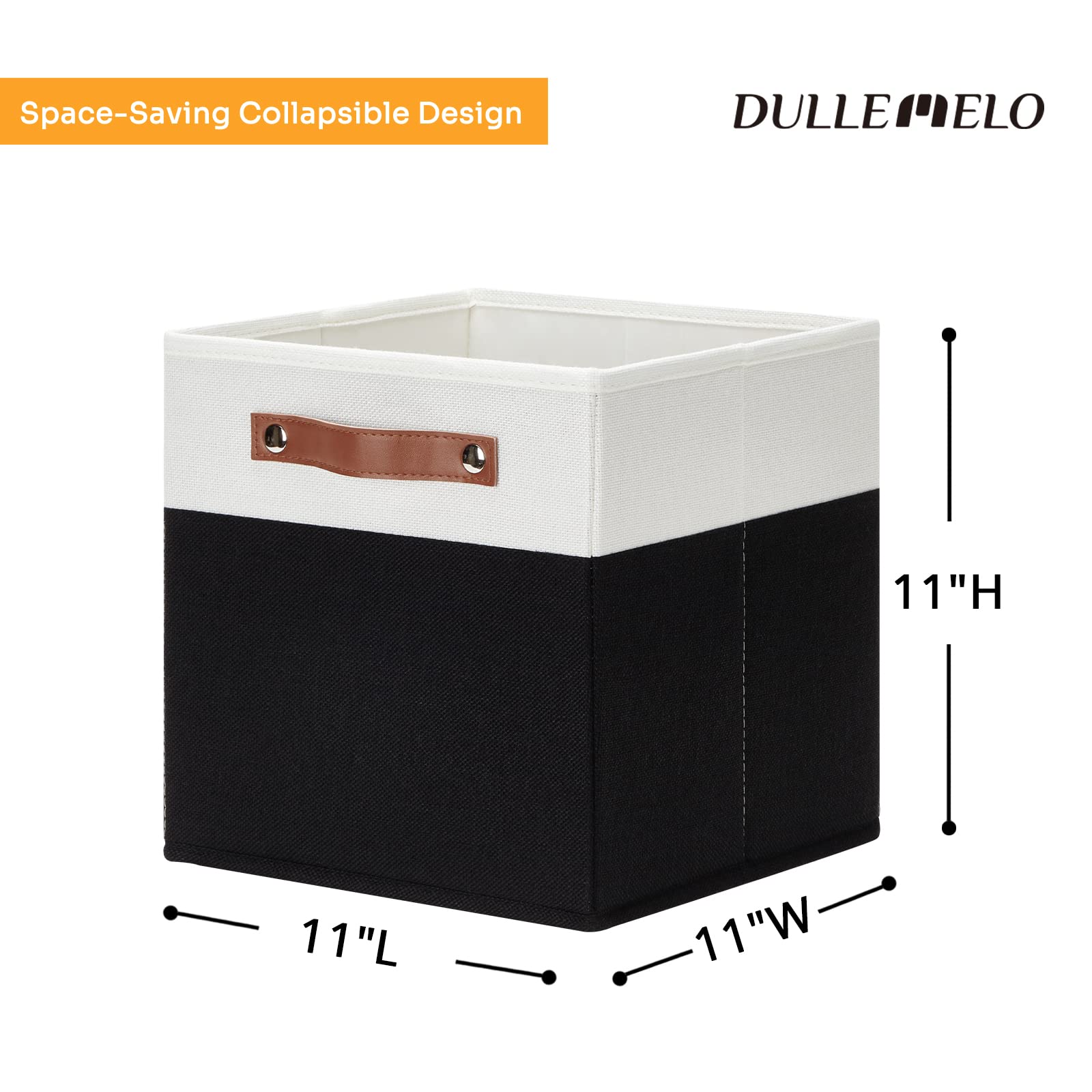 Dullemelo Storage Cubes 11 Inch,Cube Storage Bins With Handles For Organizing,Fabric Storage Baskets For Shelves Nursery Closet