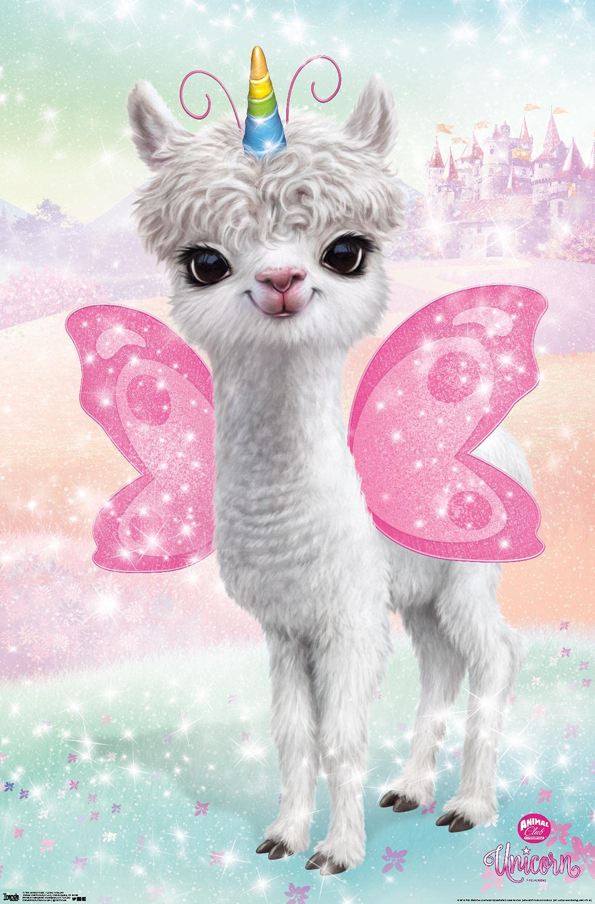 Trends International Animal Club - Lama Unicorn Wall Poster, 22.375'' X 34'', Unframed Version