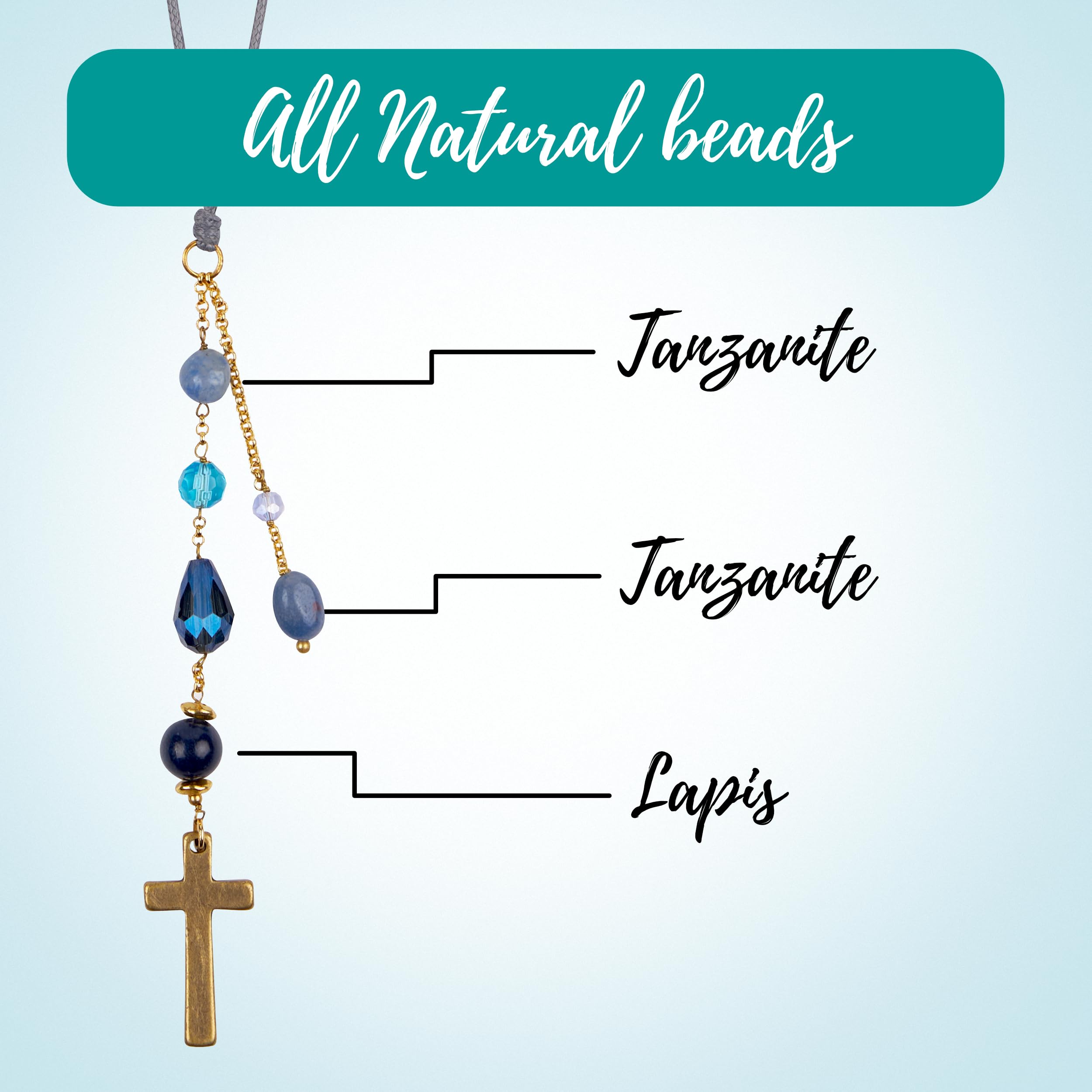 Akitai Rear View Mirror Tassel - Sun Catcher Rearview Mirror Charm and Blue Tassel for Cars, Transforms Sunlight and Diffuses Co