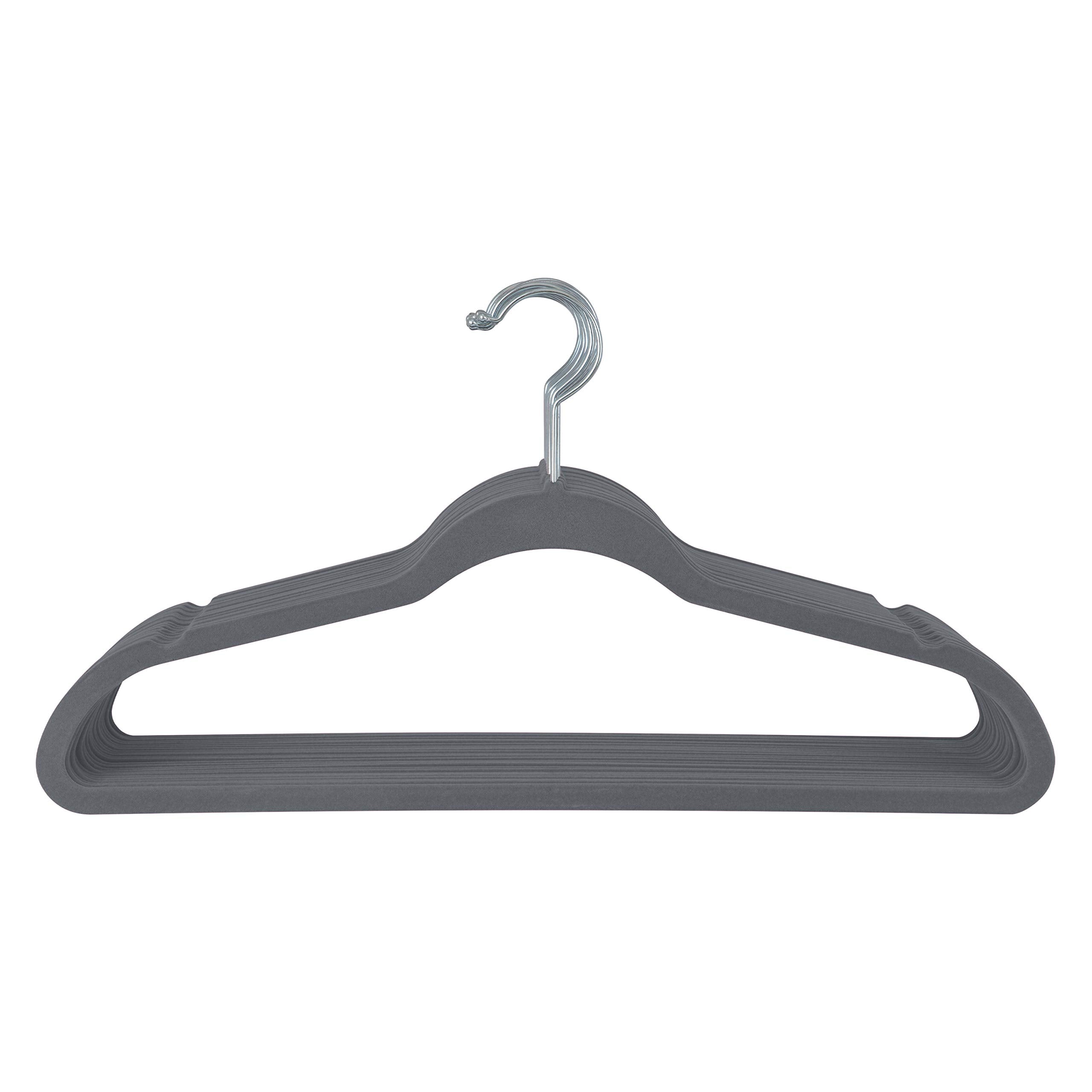 Simplify 10 Super Slim Velvet Huggable Hangers In Grey