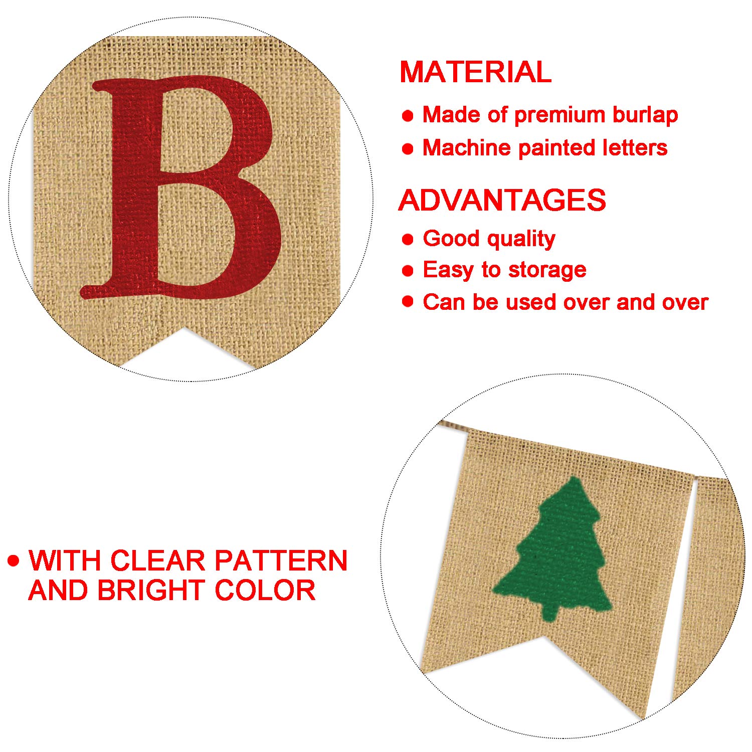 Be Merry Burlap Banner  Christmas Burlap Banner  Christmas tree Garland  Holiday Bunting  Home Garden Indoor Outdoor Banner  Natural Burlap Banner  Christmas Decor Decorations