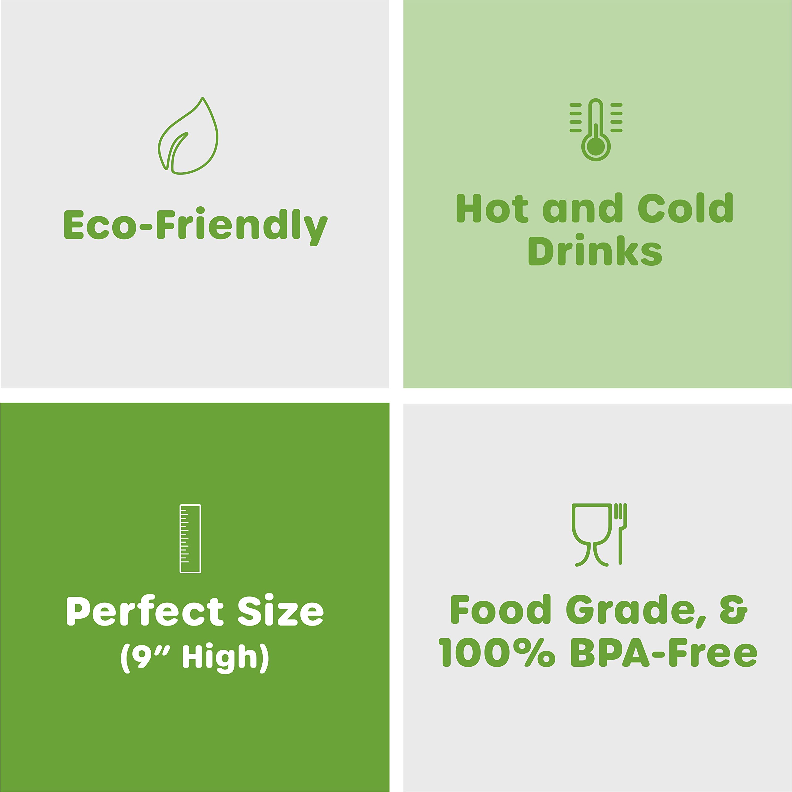 Comfy Package [100 Pack] 10 Mm Jumbo Striped Paper Smoothie Straws, 100% Biodegradable Paper Boba Straws, Disposable Milkshake S