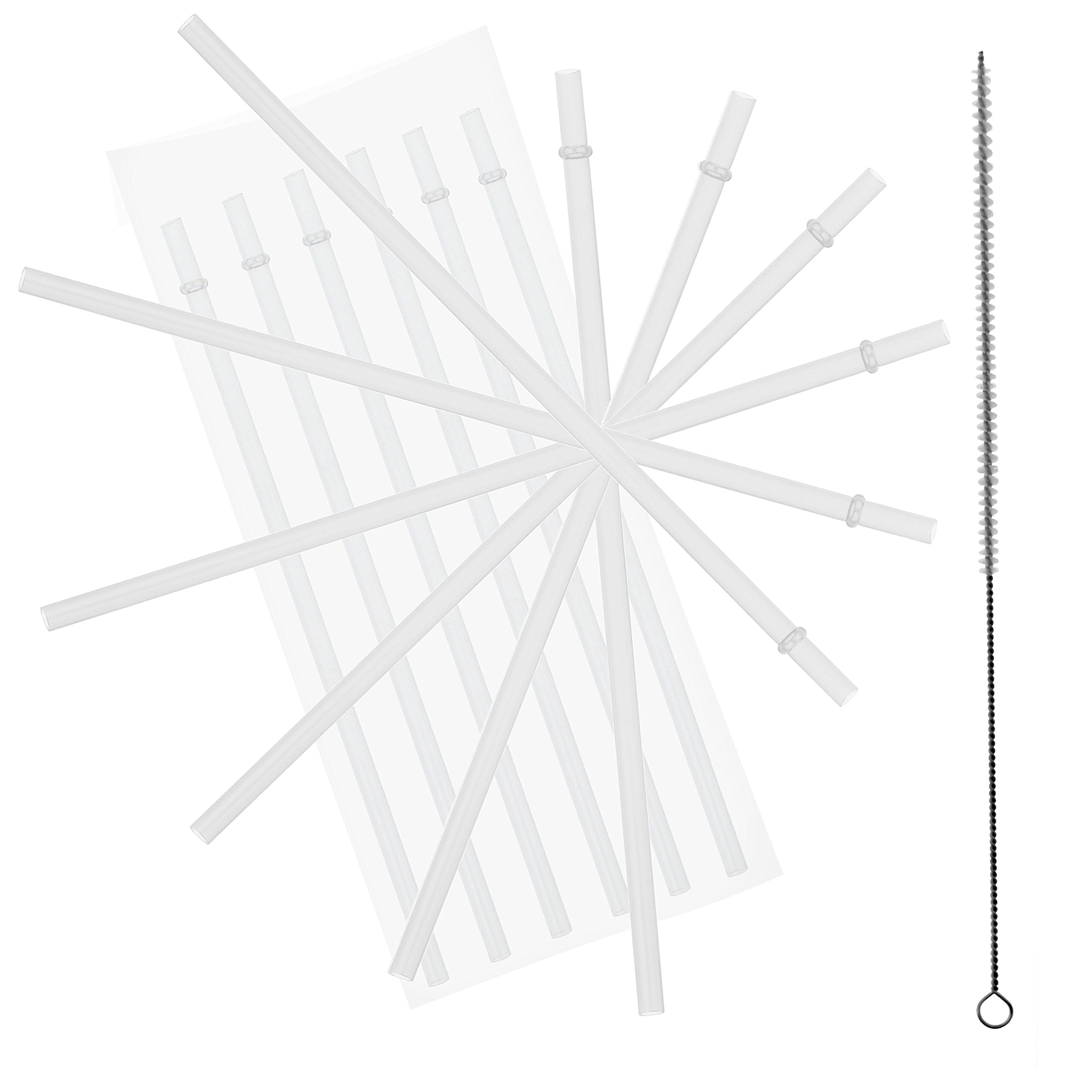 10.5 inch Long Clear replacement Straws Set of 12