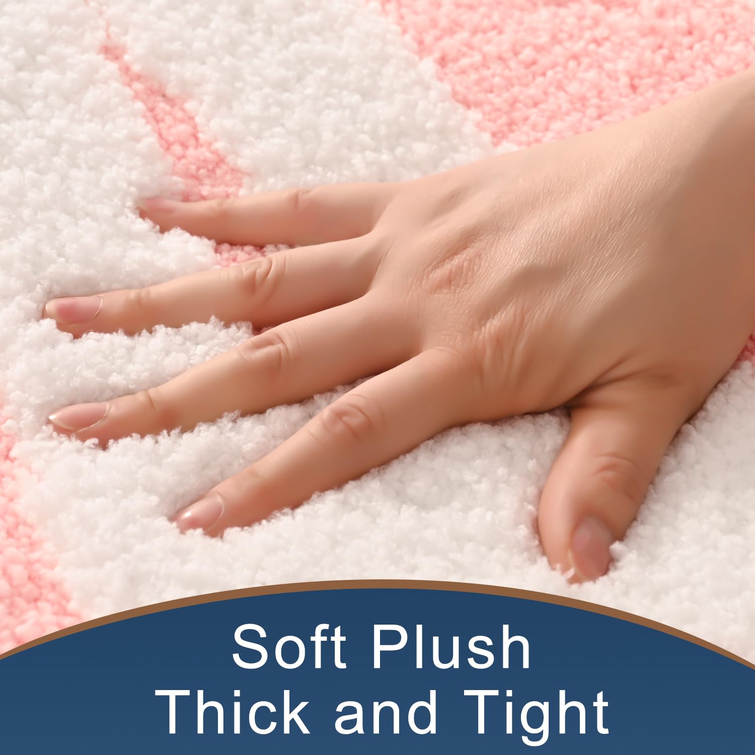Anybar Bathroom Rugs Pink and White Bath Mats for Bathroom Non Slip Floor Mat  Thick Soft Shaggy Bath Rug Cute Bathroom Deocr  Super Absorbent Bathmat Machine Washable Carpet for Shower  20 x 32