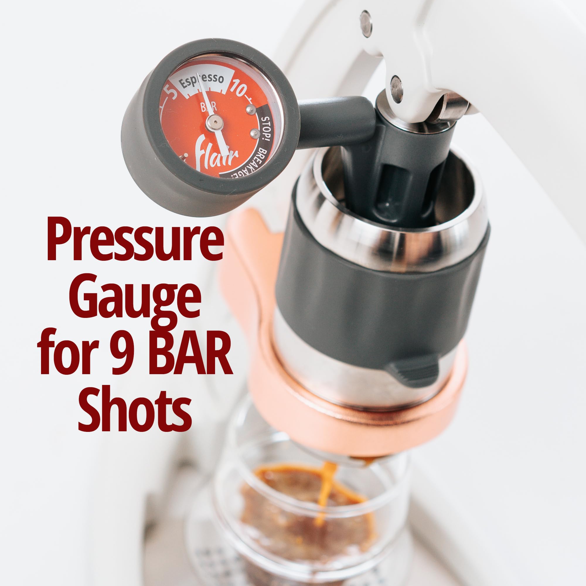 Flair Espresso Maker PRO 2 (White) - An all manual lever espresso maker with stainless steel brew head and pressure gauge