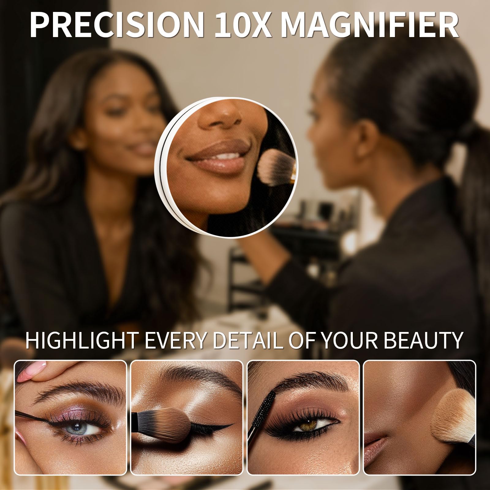 HNV Vanity Mirror with Lights - 15 x13  LED Lighted Makeup Mirror, Dimmable Touch Screen with 3-Color Lighting, 360 Rotation, Go