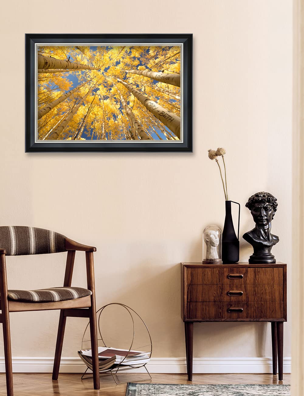 Ipic - Fall In Love, Personalized Framed Wall Art With Names And Date On, Giclee Prints Framed With Solid Wood, Custom Memorial