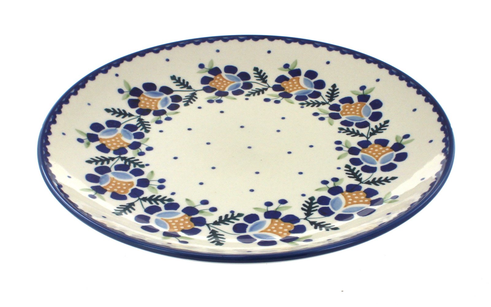 Blue Rose Polish Pottery Sunflower Dinner Plate