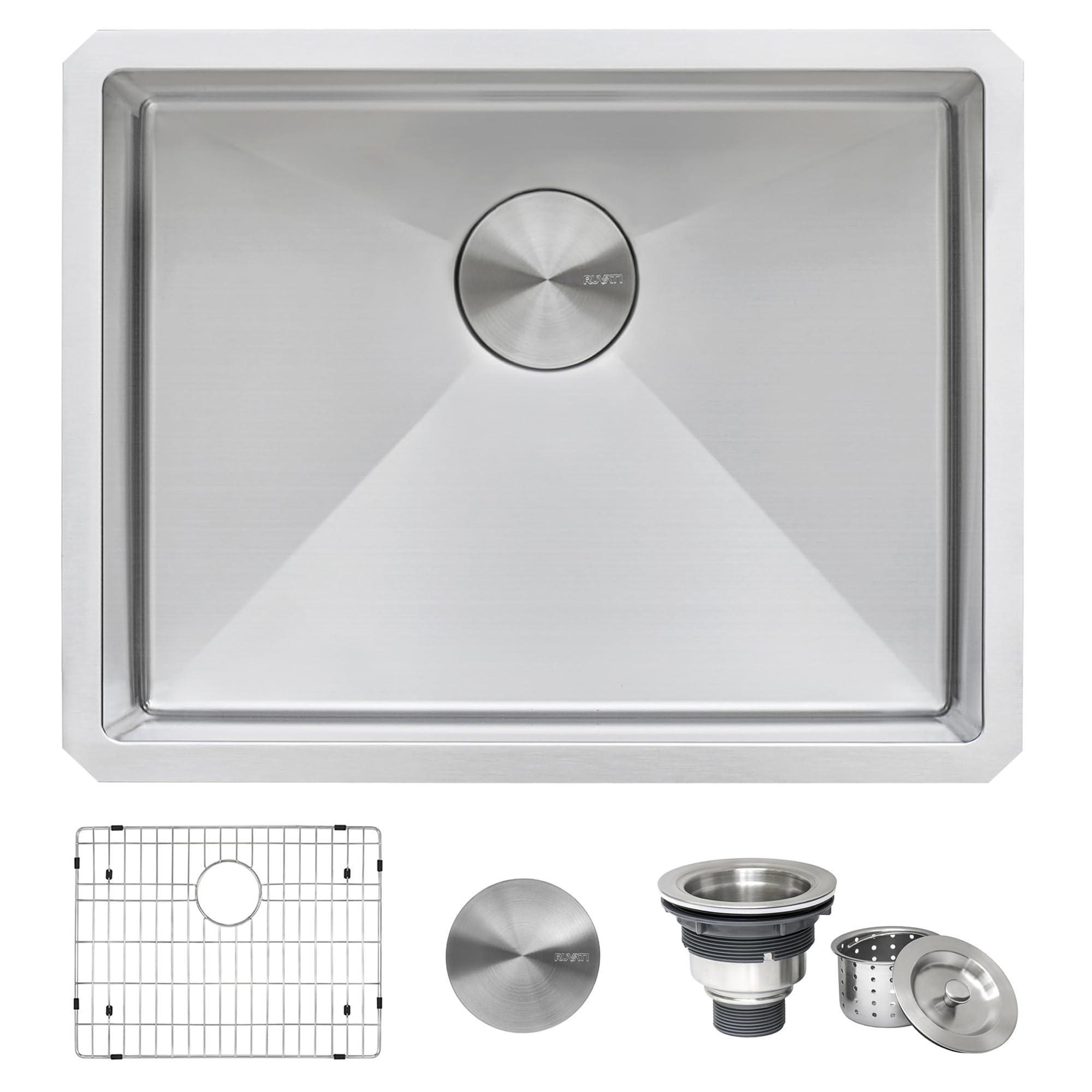 Ruvati 23-Inch Undermount 16 Gauge Tight Radius Stainless Steel Kitchen Sink Single Bowl - Rvh7123