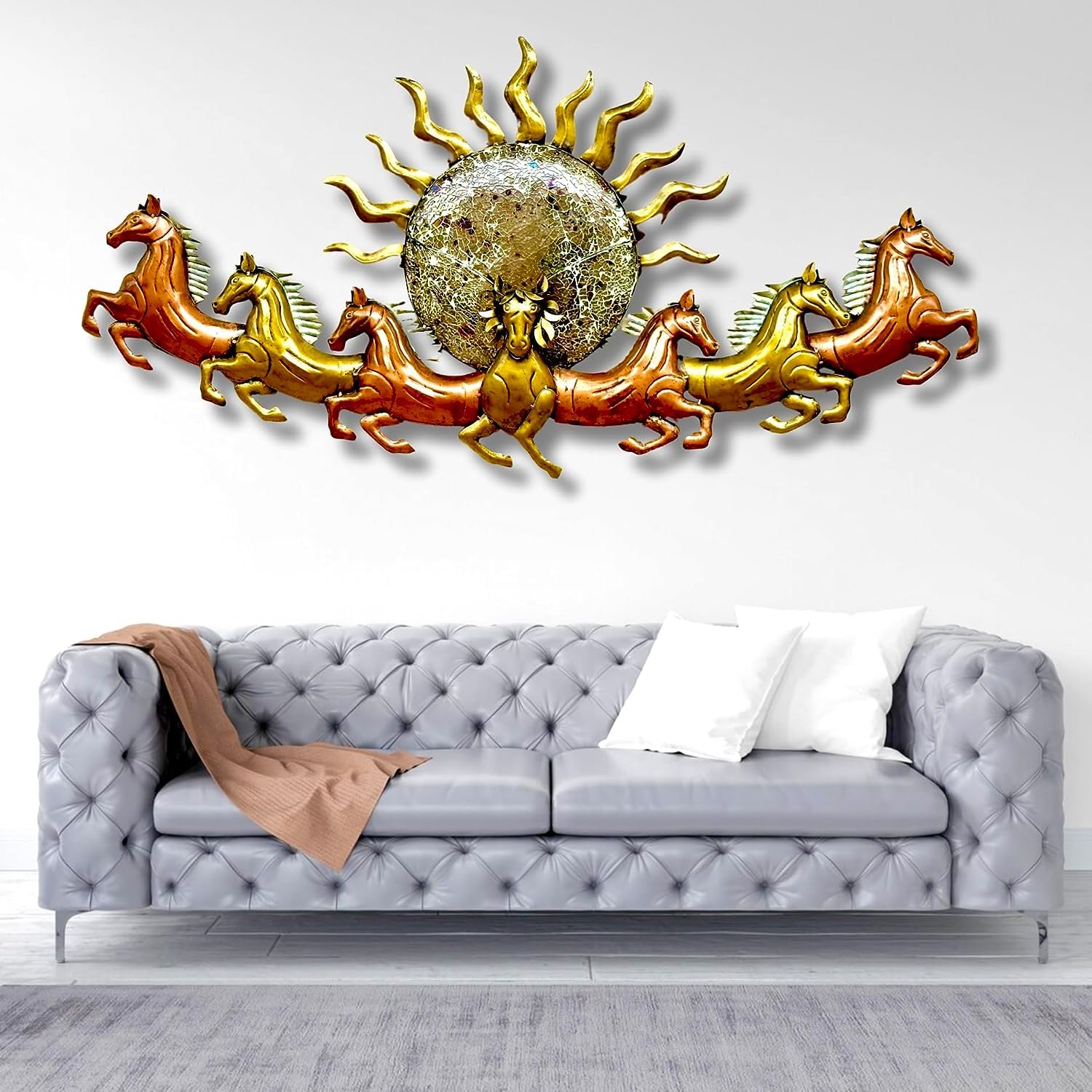 Rsn Metal Wall Art Frame, Wall Hangings For Home Decoration, Wall Sculpture For Living Room, Wall Hanging Decorative Items For B