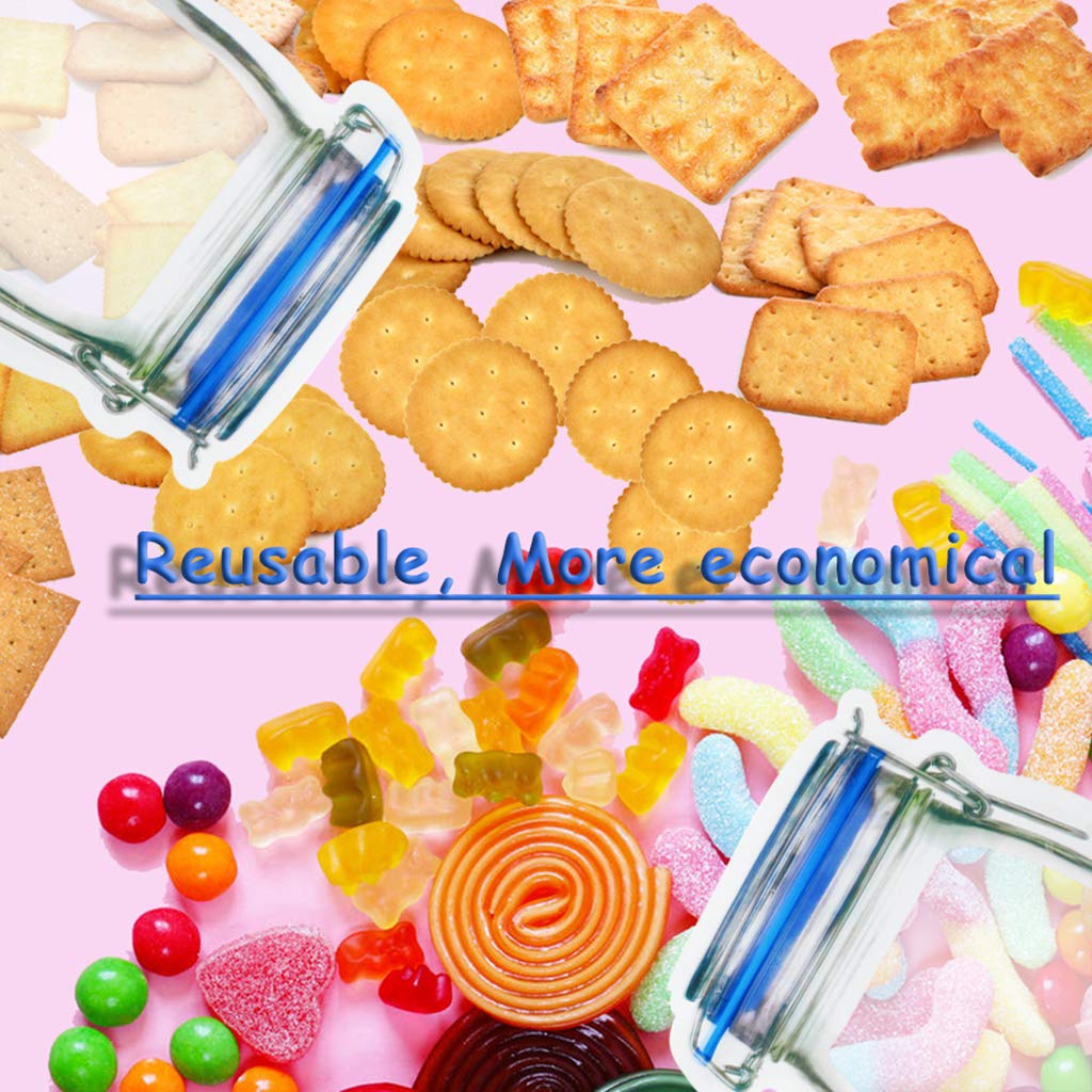 Laffeya Candy Snacks Bag, Mason Jar Bags, 20 Pack 1000Ml 9.6X6.6Inch Reusable Bags, Reusable Bags Food Snack Storage Bag, Leakpr