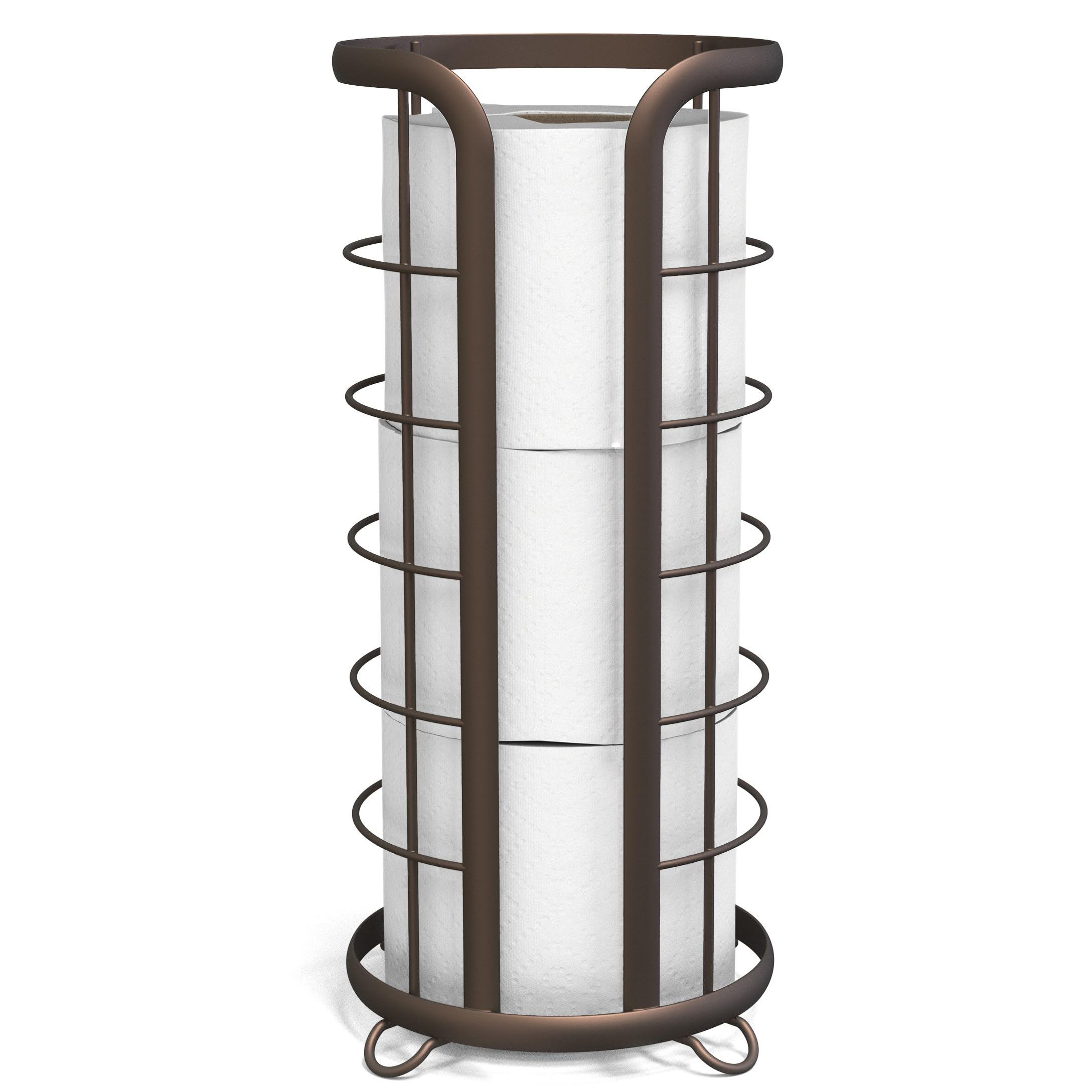 Brookstone, Bronze Toilet Paper Holder, Freestanding Bathroom Tissue Organizer, Minimalistic Storage Solution, Modern & Stylish