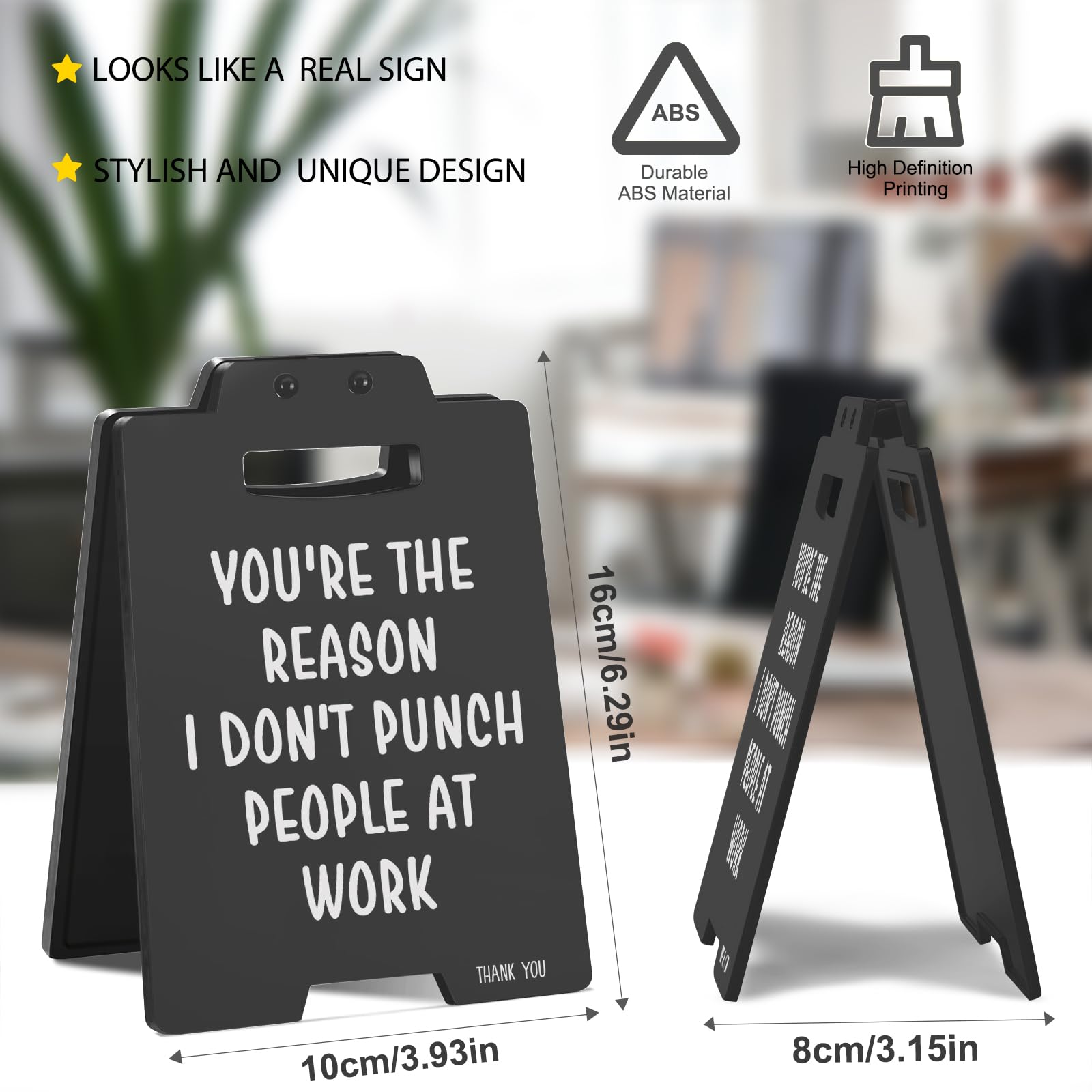 Appreciation Gifts for Coworkers, Boss, and Team Members - Funny Desk Sign with Humor Quote - Work Anniversary Small Gifts for W