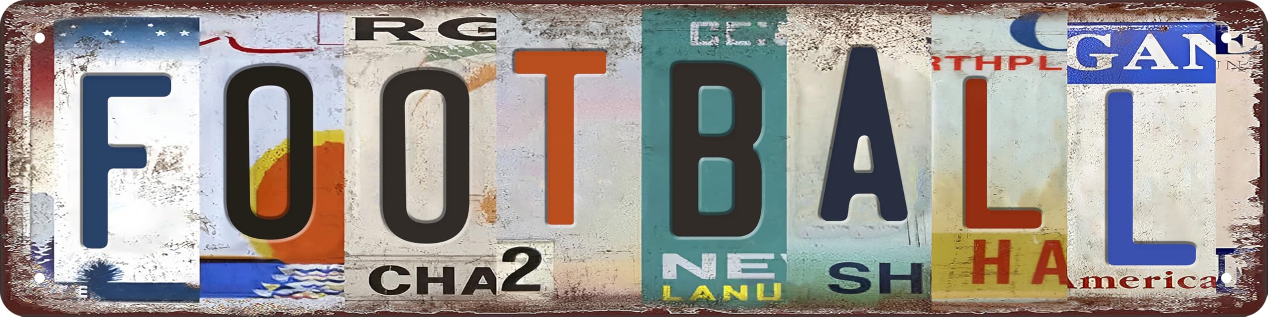 Football Decor Vintage Football Tin Sign Sports Decor For Boys Bedroom Poster Metal Street Signs For Bedroom Man Cave Wall Decor