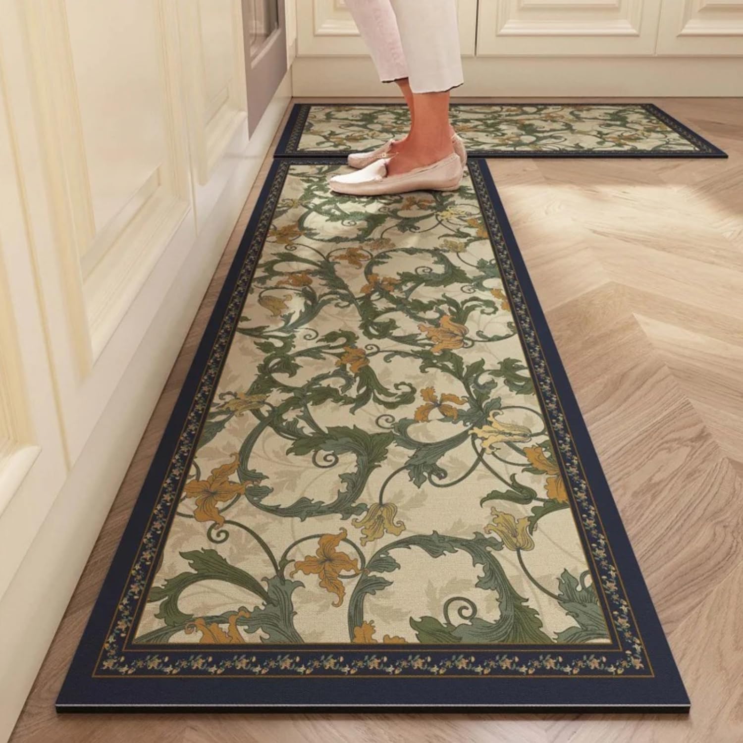 Proxin Anti Fatigue Kitchen Rug Sets 2 Piece Non Slip Kitchen Mats For Floor Cushioned Kitchen Rugs & Mats Waterproof Comfort St