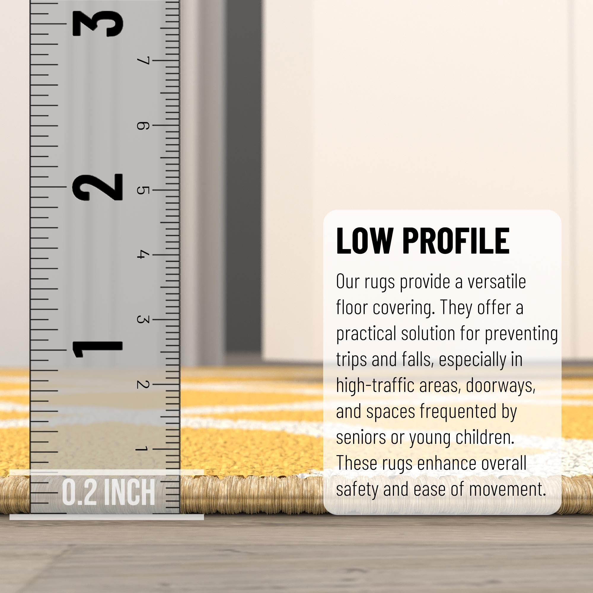 Ottomanson 3'3 x 5' Rugs for Living Room Trellis Area Rug for Bedroom - Non Slip Durable Large Floor Carpet for High Traffic Are