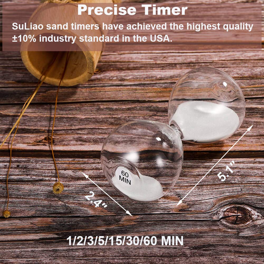 Suliao Hourglass 30 Minute Sand Timer: 5.1 Inch White Sand Clock, Extra Reloj De Arena, Unity Hour Glass Sandglass For Kids, Gam