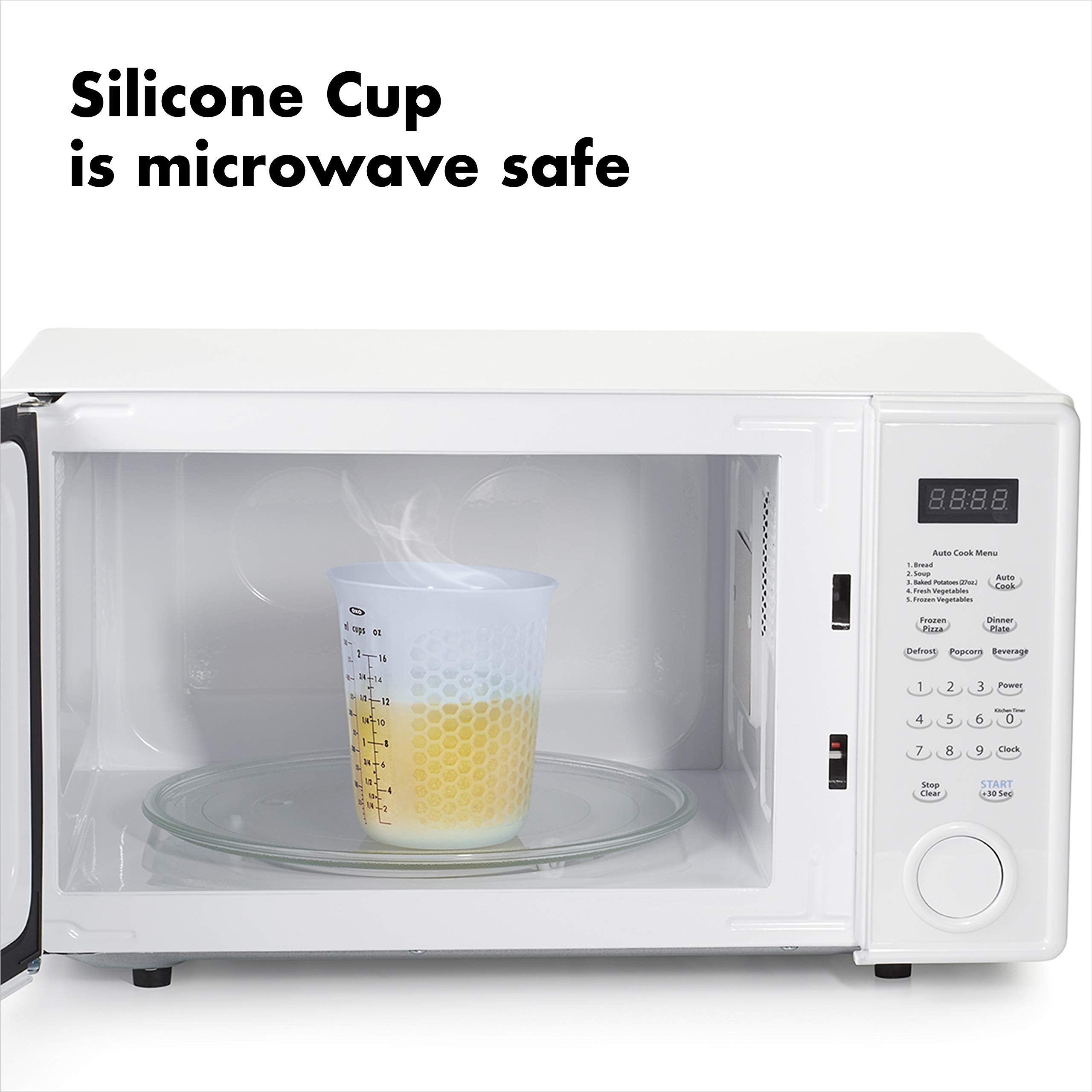 Oxo Good Grips 2-Cup Squeeze & Pour Silicone Measuring Cup With Stay-Cool Patternt, Clear