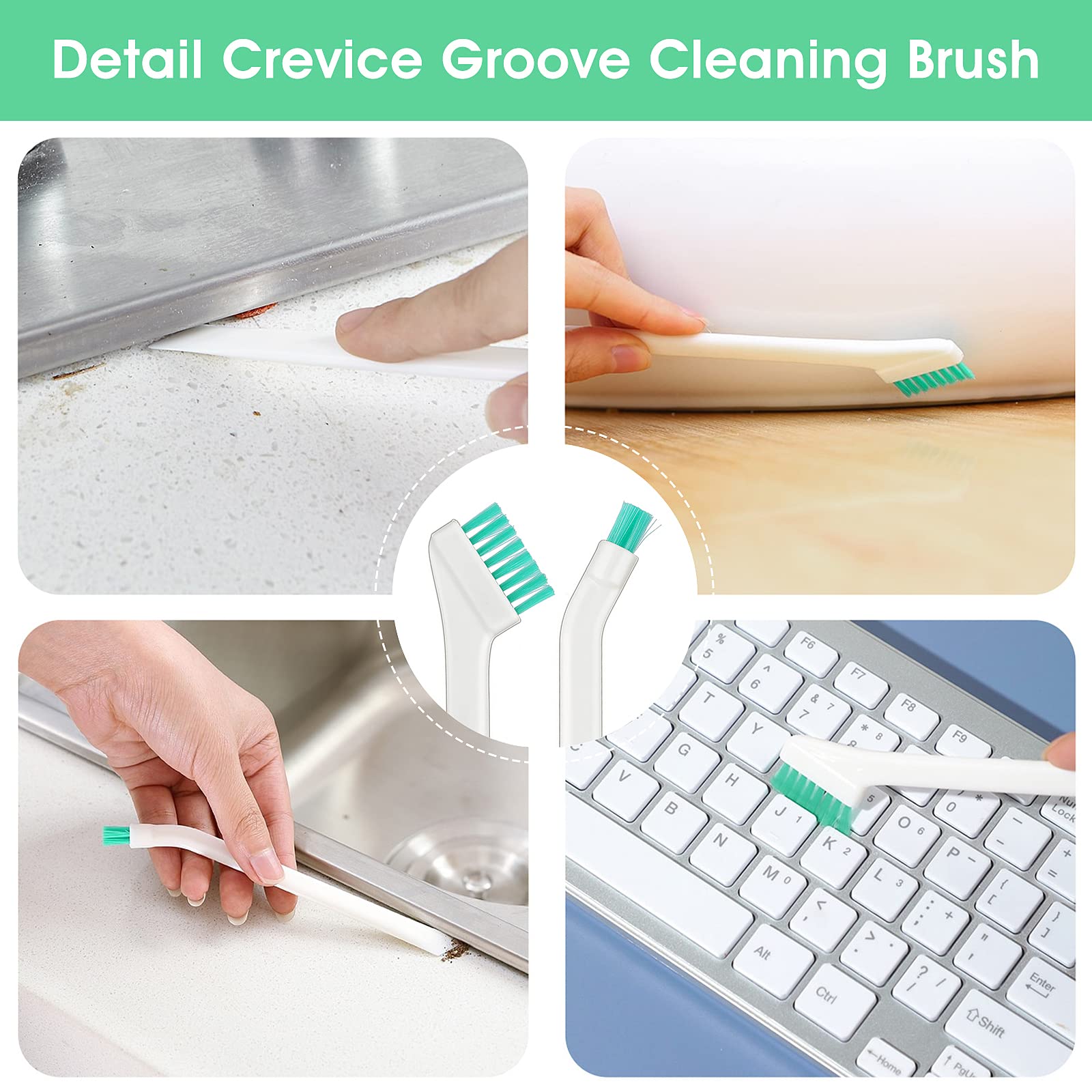 Small Cleaning Brushes For Household, 8Pcs Crevice Cleaning Tool Set For Window Groove Track Humidifier Keyboard Bottle Door Car