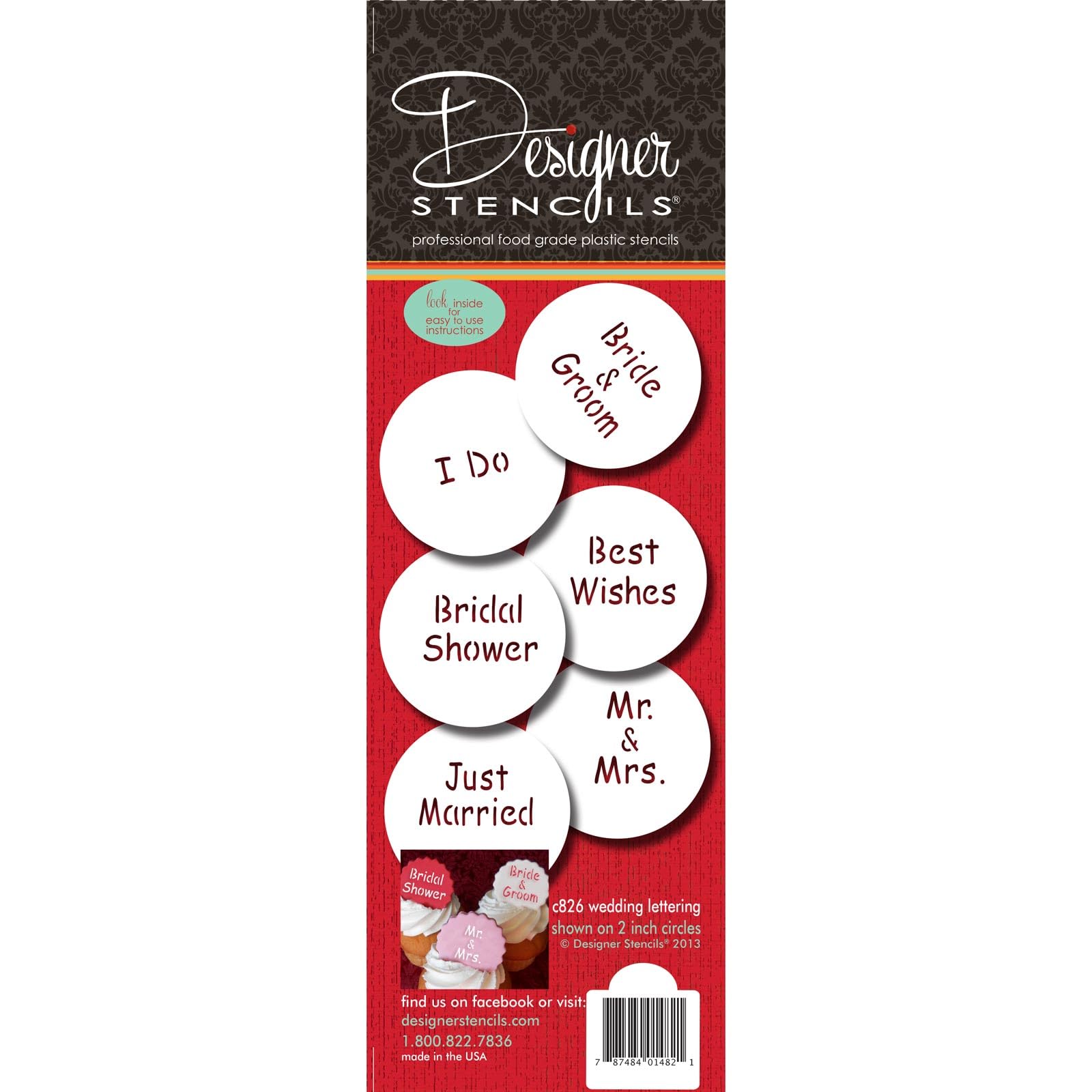 Designer Stencils Wedding Lettering Cookie Stencil Set, (Bride & Groom - Best Wishes - Just Married - I Do - Bridal Shower - Mr.