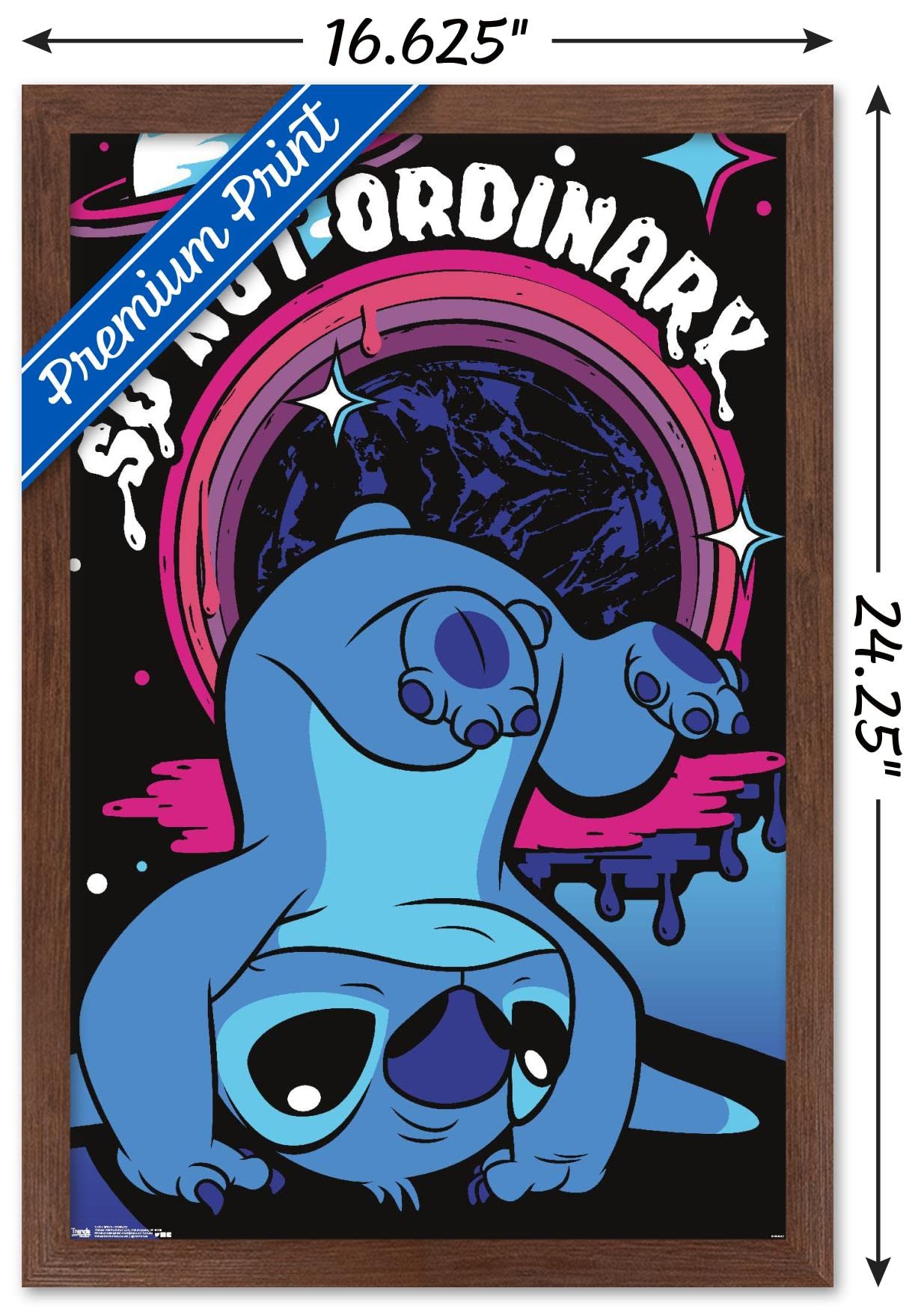 Trends International Disney Lilo And Stitch - Ordinary Wall Poster, 14.725'' X 22.375'', Mahogany Framed Version