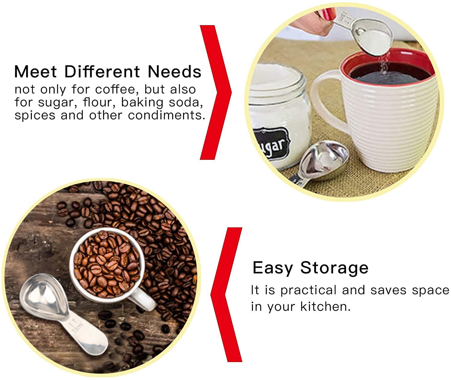 Coffee Scoop Set,Stainless Steel Coffee Spoons Short Handles,Tablespoon Measure Spoon Set Fit Coffee, Loose Tea, Sugar Or Flour(