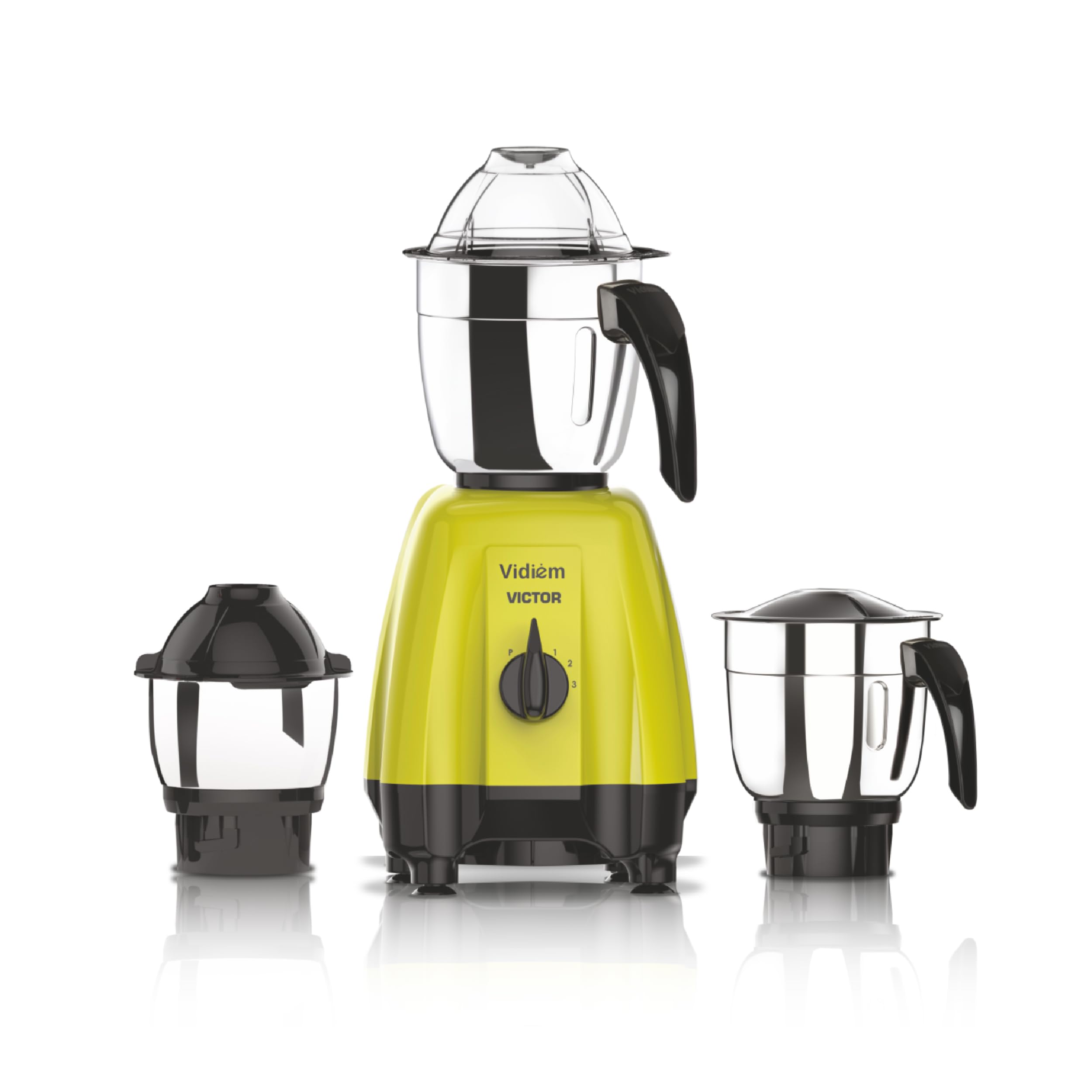 Vidiem Victor Mixer Grinder For Kitchen 600 Watt | 3 Stainless Steel Jars | Wet & Dry Grinding | Mixer For Masala, Chutney & Bat