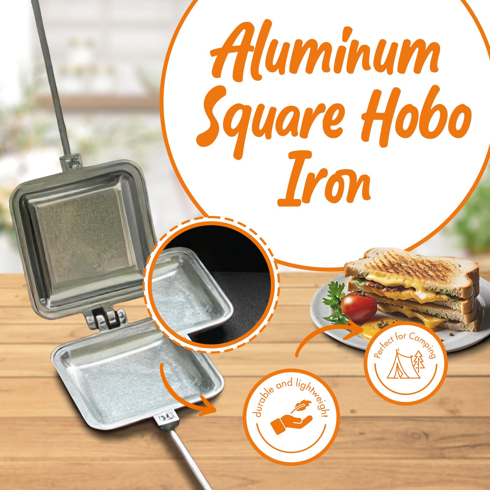 C Palmer Mfg Hobo Pie Iron, Hobo Pie Maker For Camping, Pie Irons For Camping Cooking Gear, Pudgy Pie Maker, Campfire Sandwich M