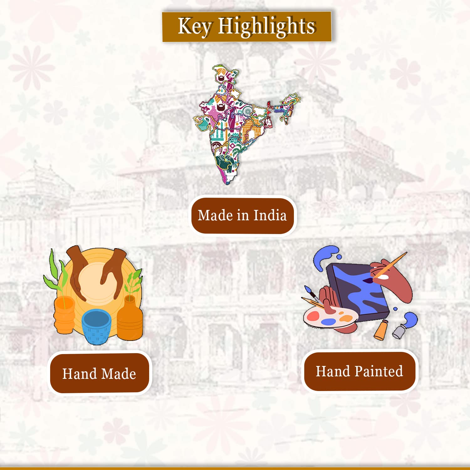 Xtore Human Face Decorative Statues | Handcrafted And Hand Painted (Pack Of 3, Gold & Silver)