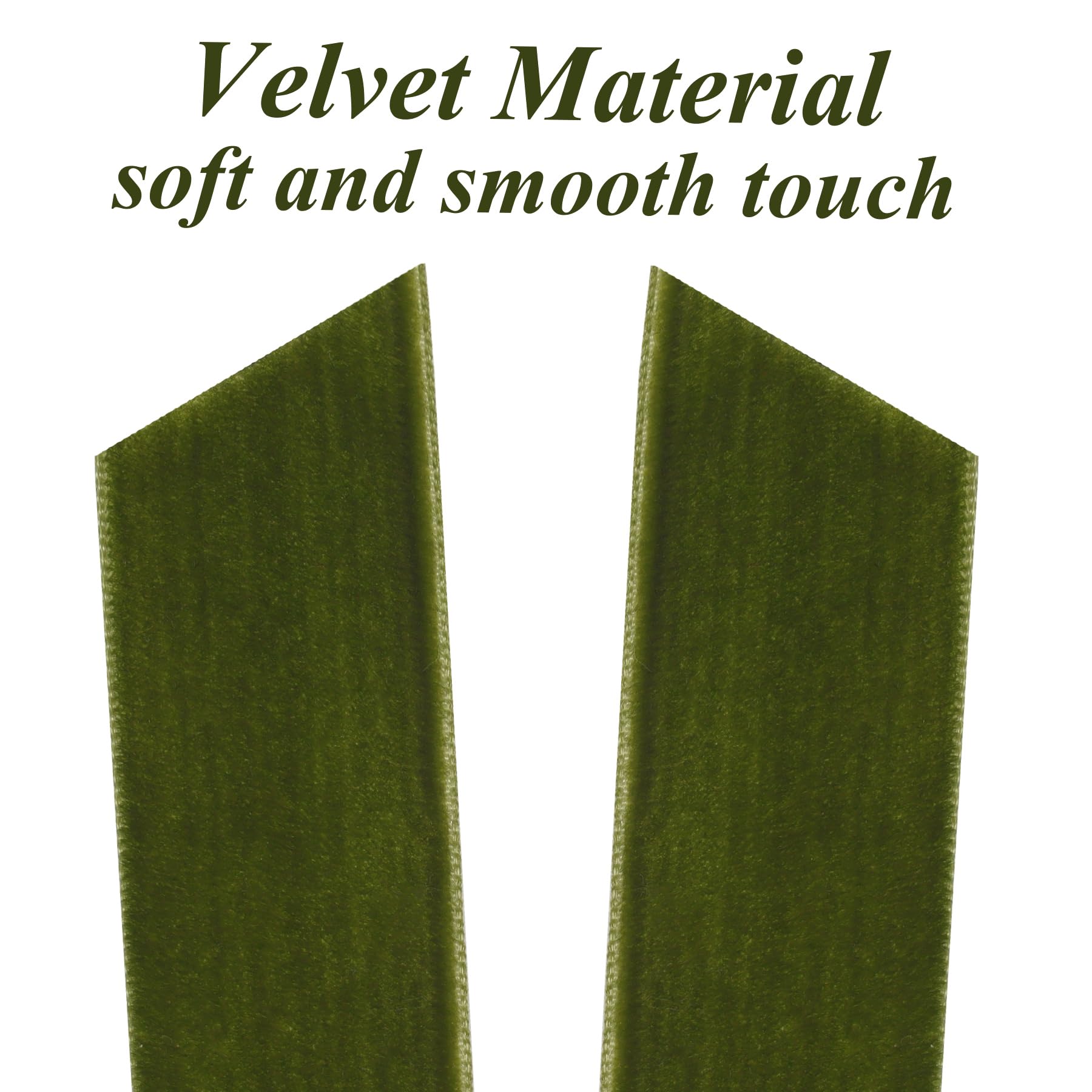 12Pcs Green Velvet Ribbon Bows Christmas Tree Decorations,5in x 10in Xmas Ornaments for Tree Home Party Front Door Wreath Garlan