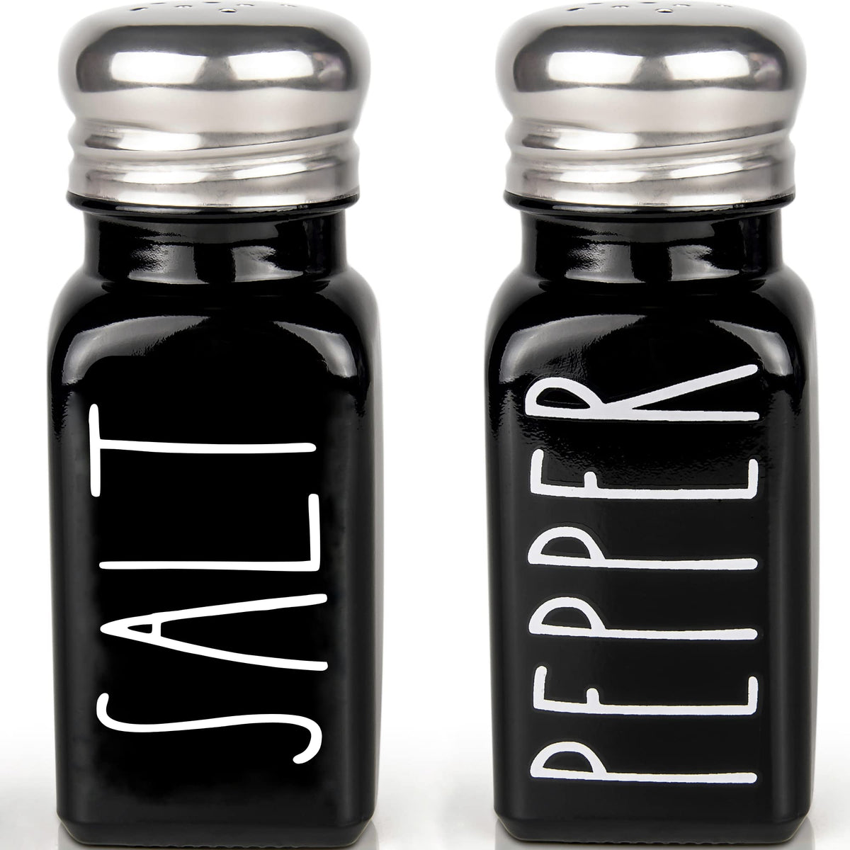 Black Salt And Pepper Shakers Set By Brighter Barns - Cute Black Kitchen Decor - Gothic Or Halloween Kitchen Decor -Farmhouse Gl
