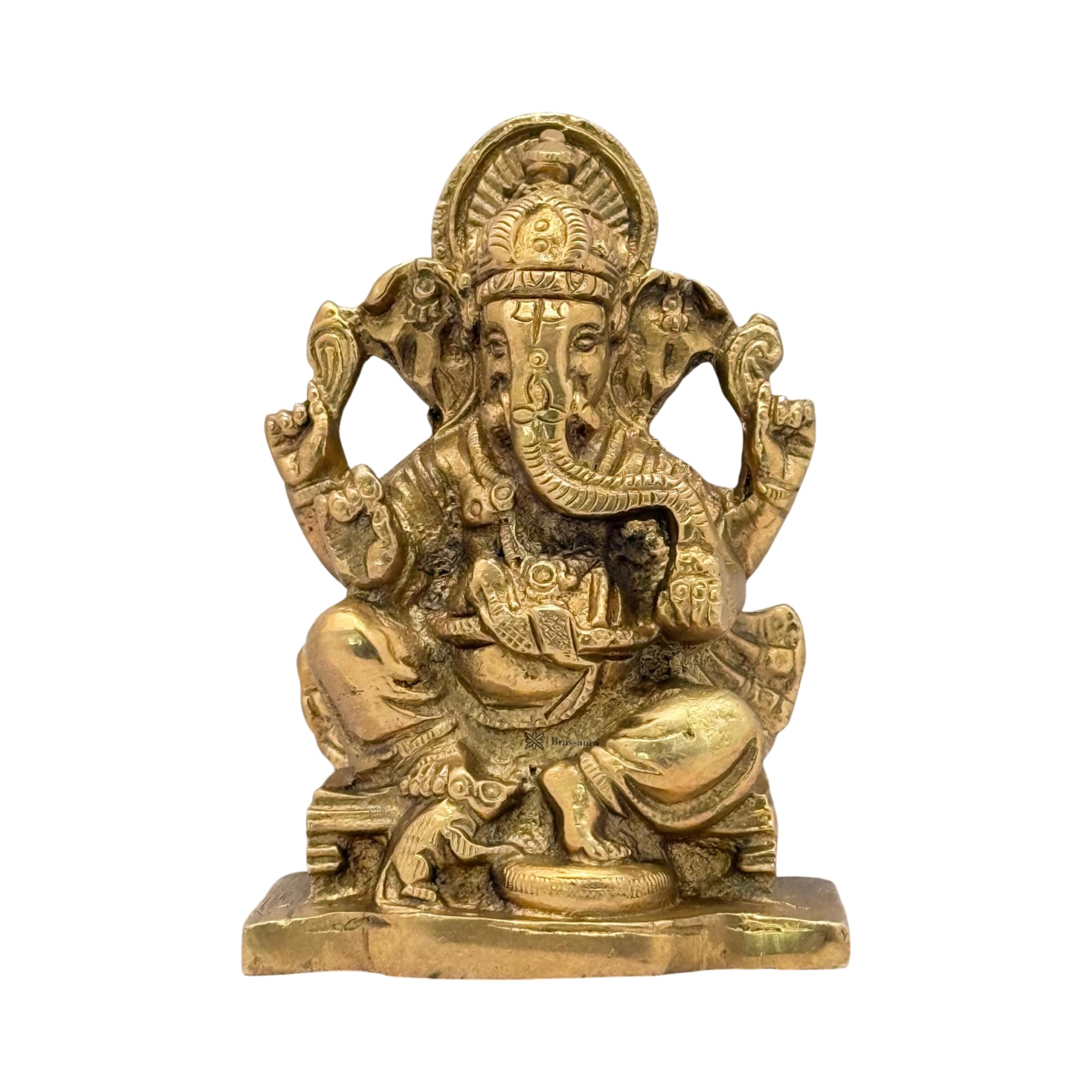 Brassaura Brass Ganesha Murti For Home And Decor Brass Ganesh Bhagwan Statue For Pooja Room Ganesha Idols For Home Entrace Decor
