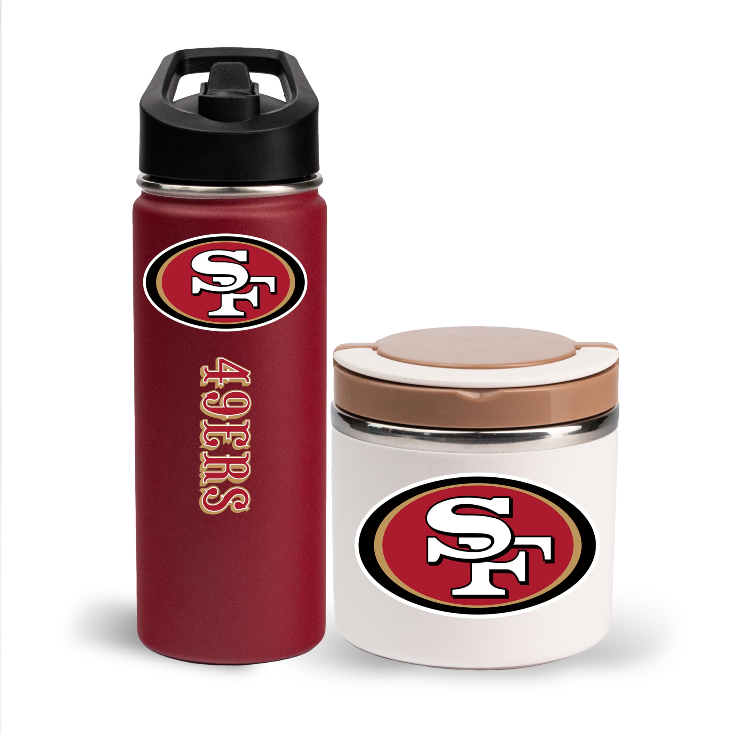 The Memory Company Officially Licensed 18oz Water Bottle with 22oz Food Storage Container, Detroit Lions