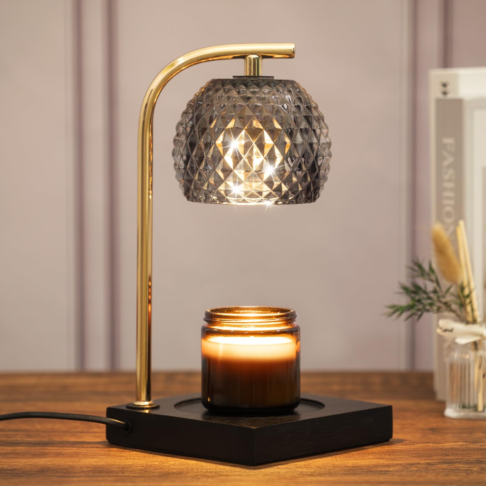 Mocalido Candle Warmer Lamp with Timer, Dimmable Electric Candle Warmer, Dimmable Top Candle Melter Warming Lamp for Scented Jar