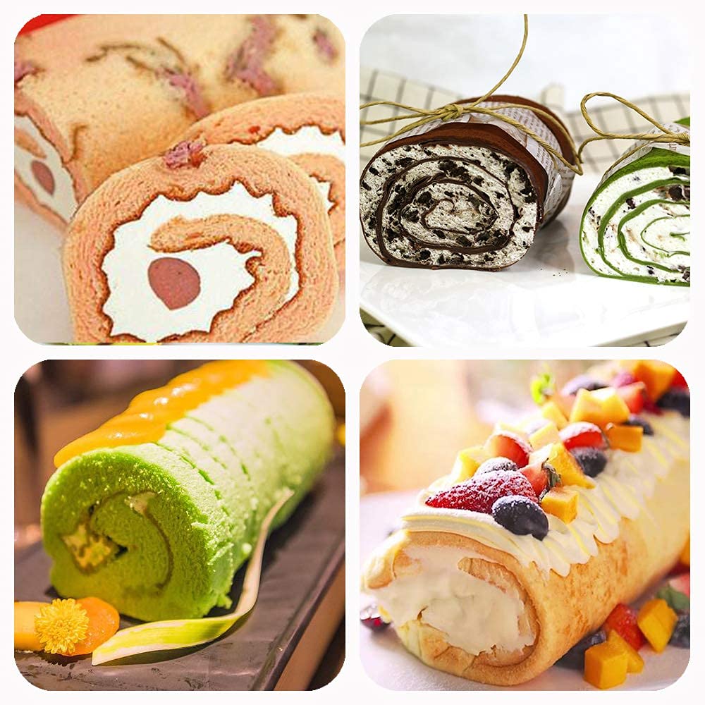 Baker Depot 2 Pcs Swiss Roll Cake Mat Pad Baking Tool Pastry Tools Silicone Nonstick Baking Rug Mat Silicone Mould