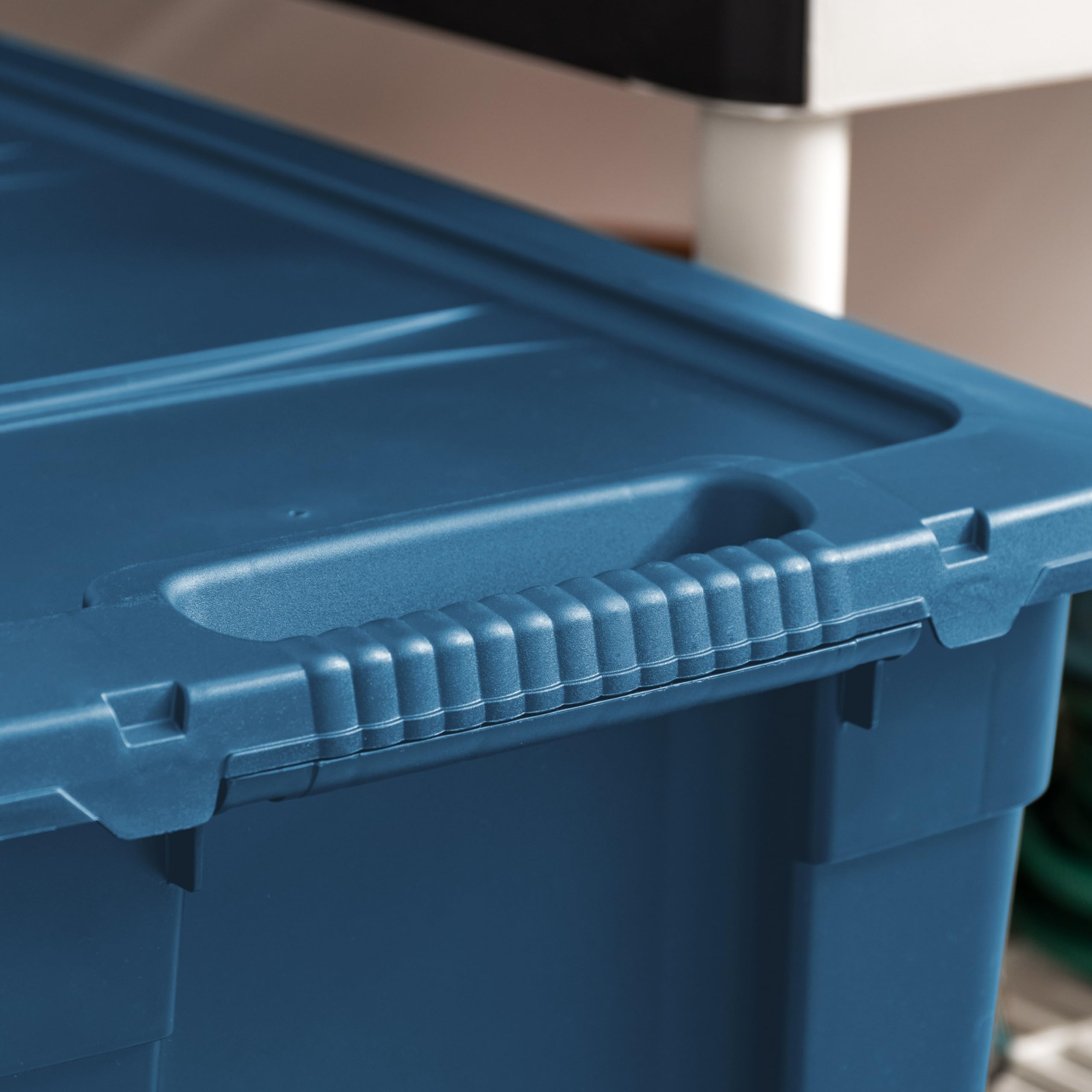 Iris Usa 31 Gallon Eco-Friendly Heavy Duty Totes For Storage With Easy-Grip Handles, 4 Pack - Made In Usa, Storage Bins With Lid