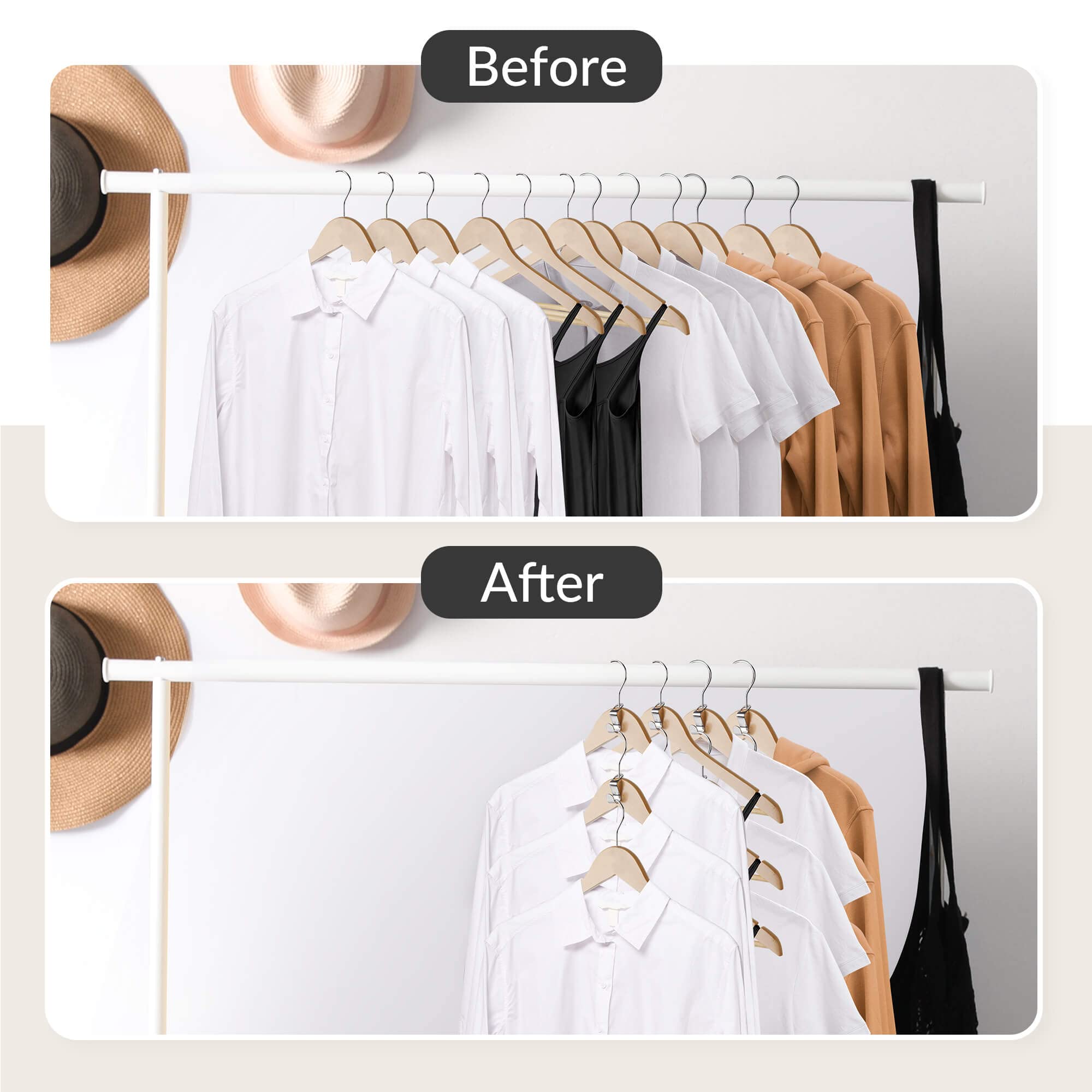 Zedodier Metal Clothes Hanger Connector Hooks, 20 Pack Super Sturdy Hanger Extender Hooks, Efficient Closet Space Saver, Easy To