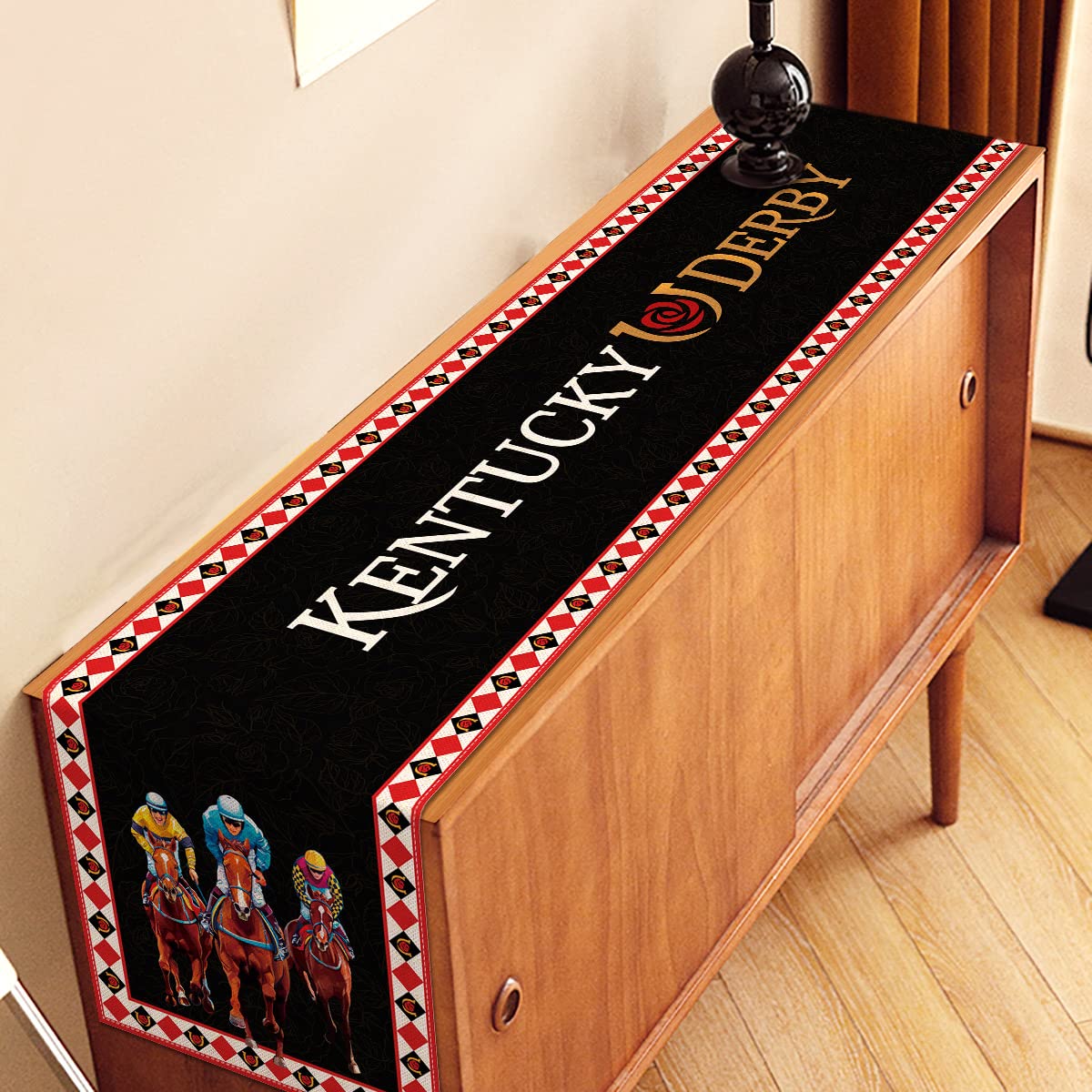 Nepnuser Kentucky Derby Table Runner Churchill Downs Horse Racing Themed Party Decoration Run For The Roses Home Kitchen Dining