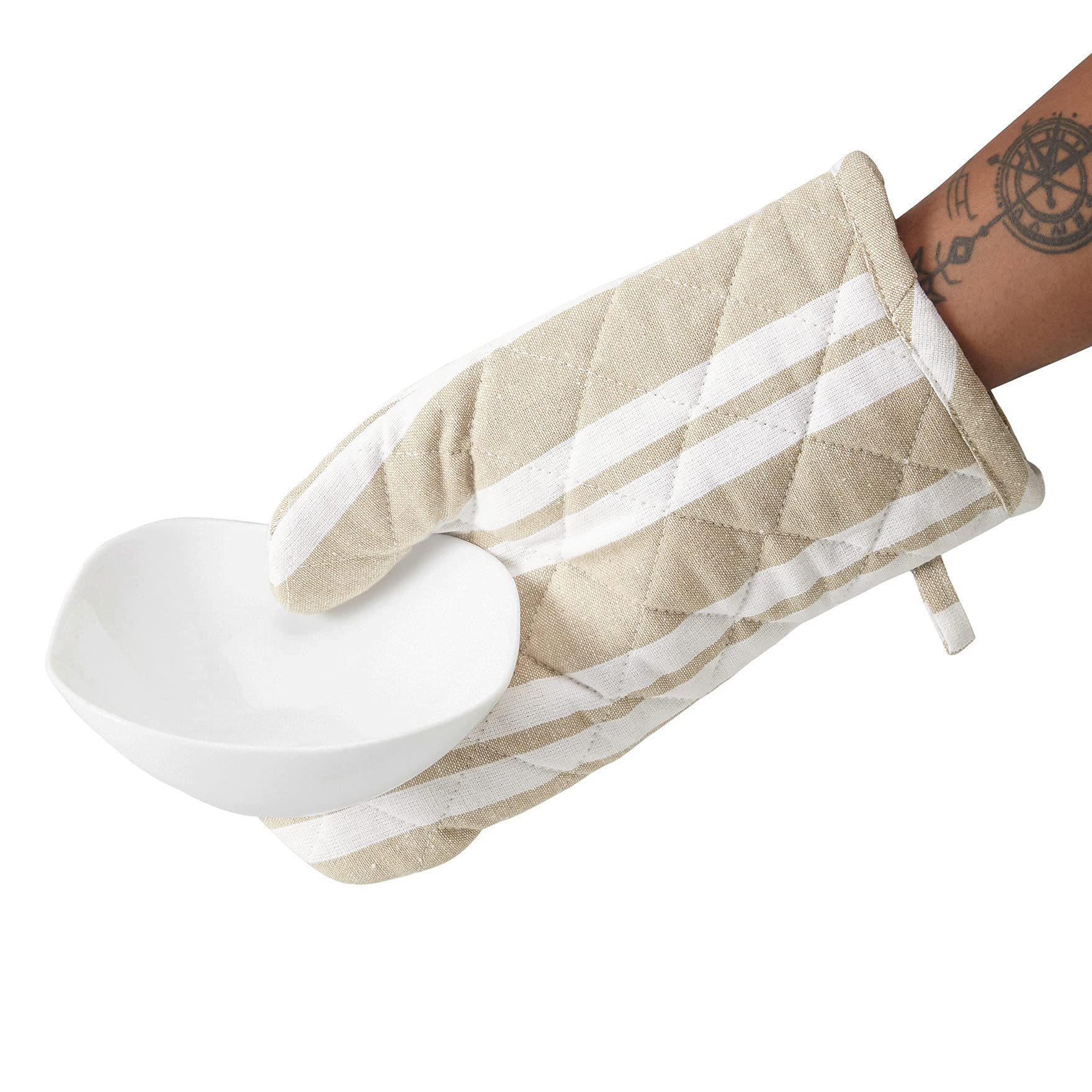 Encasa Homes Long 14 Inch Oven Microwave Hand Gloves Mitts (2 Pc Set) For Kitchen Cooking & Baking - Heat Resistant, Thick & Saf