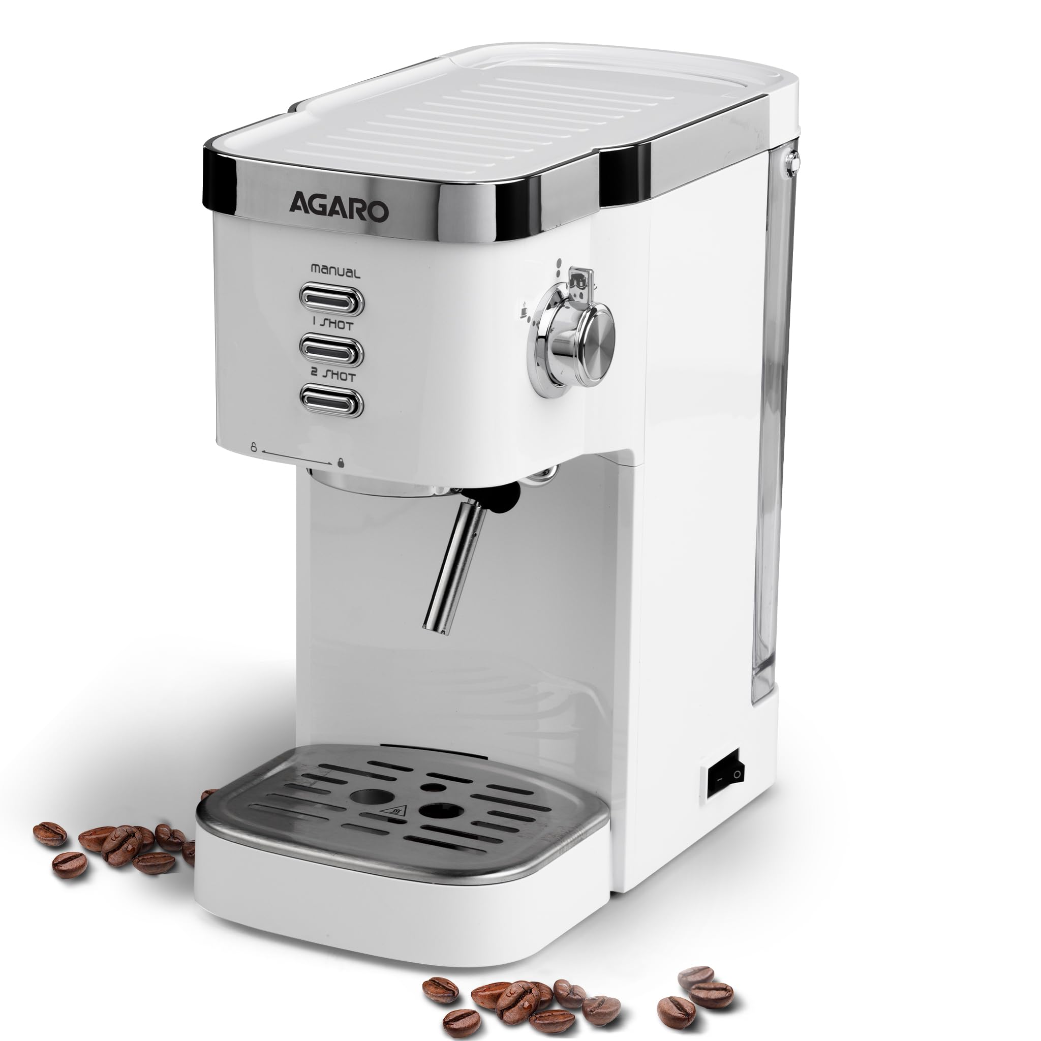 Agaro Regency Espresso Coffee Maker, Adjustable Pressure Up To 20 Bars, Cappuccino Coffee Maker With Adjustable Foaming Milk Fro