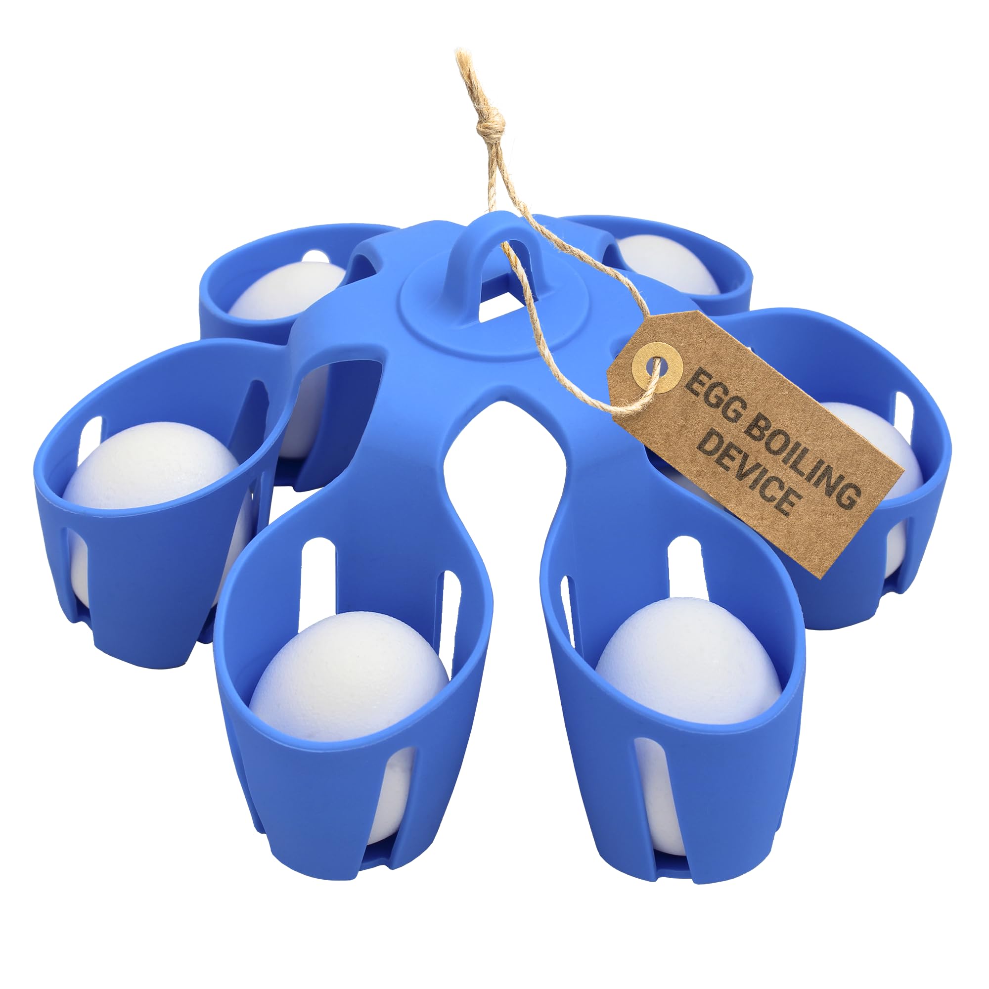 Theeggdropper Silicone Egg Boiling Gadget, Cooks 6 Eggs At A Time, Dishwasher Safe, Hard Boiled Egg Holder, Makes Hard Or Soft B