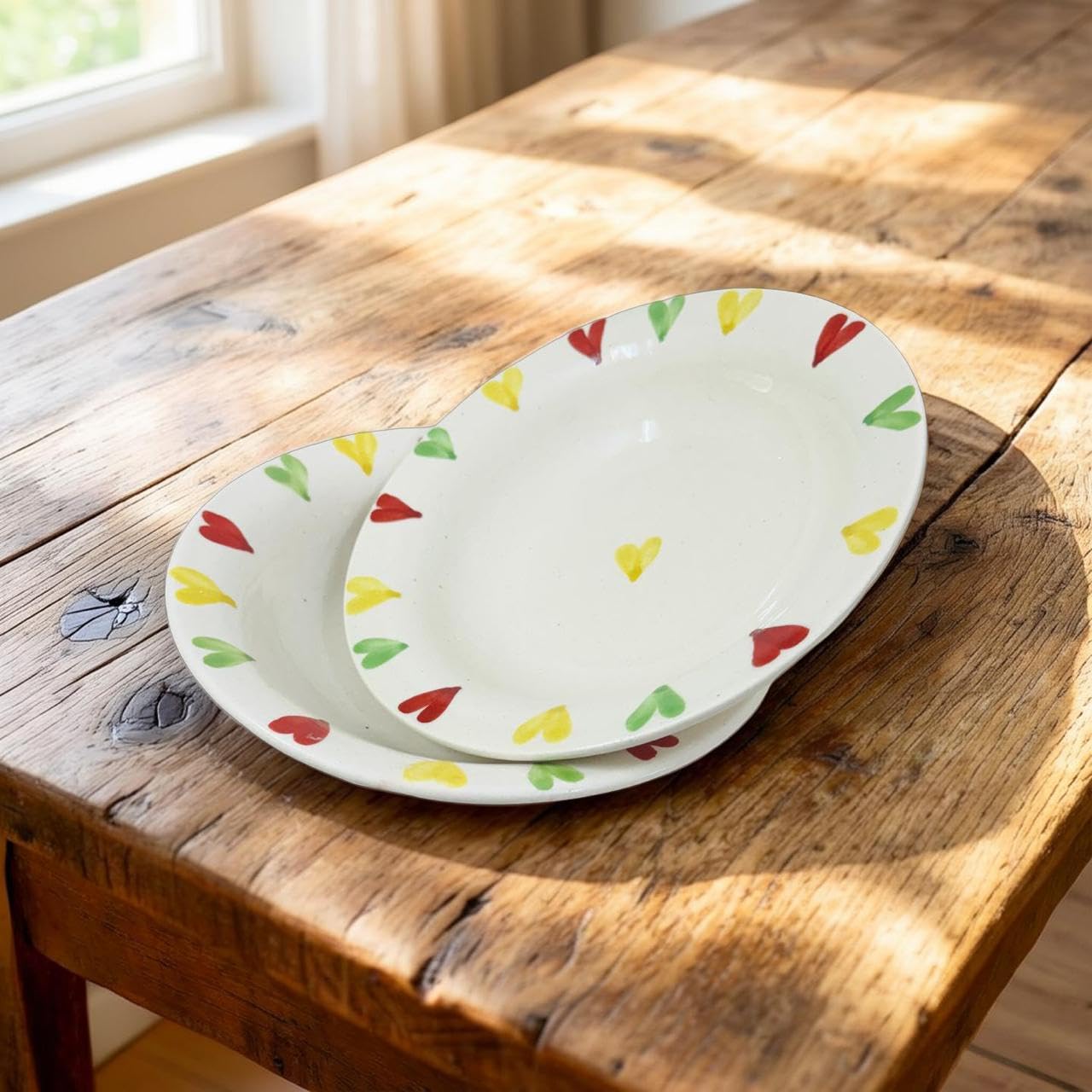 Lupaava Ceramic Pasta Plate | Soup Plate | Snack Plate | Size 7 Inch | Microwave Safe, Oven Safe (2, Multi 1)
