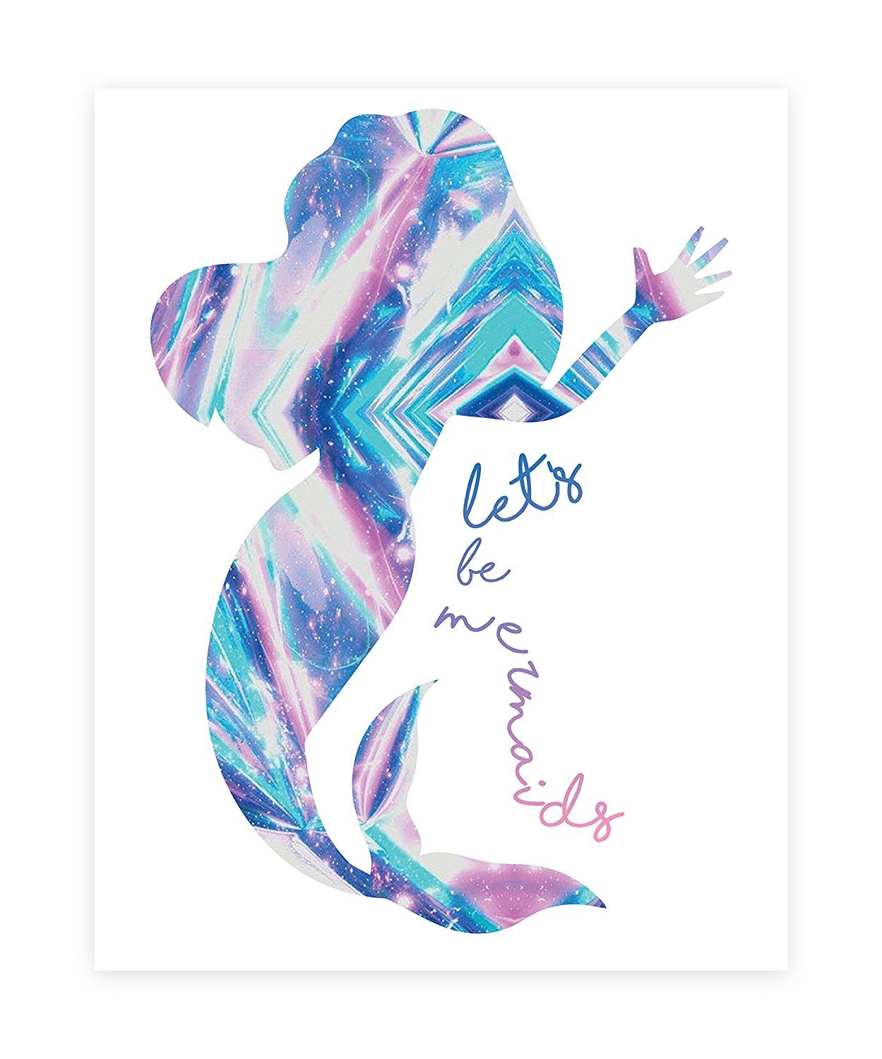 Lets Be Mermaids, Print in 16x20 Inch Print, Mermaid Print, Mermaid Wall Sign, Baby Nursery Wall Decor Kids Bedroom Decor, Kids