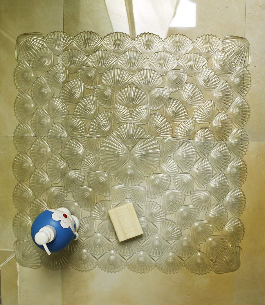 Non-Slip Bathtub Mat 21X21(For Smooth Non-Textured Tubs Only), Machine Washable Square Bath Tub Shower Mat With Suction Cups