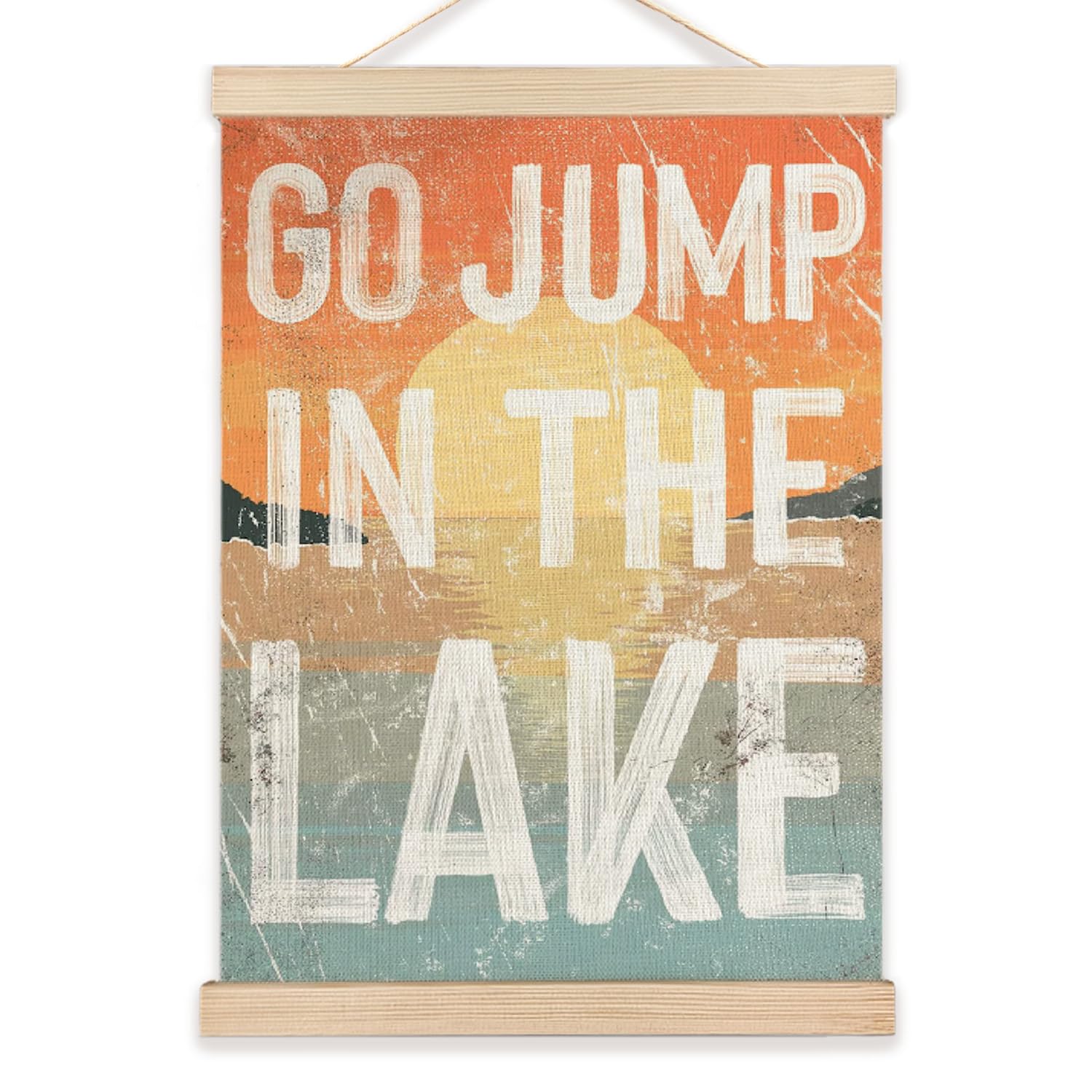 Lzyrf Boho Lake Coastal Beach Wall Art Poster Framed, Lake House Decor, Boho Sunset Sunrise Lakeside Beachy Canvas Prints Wall D