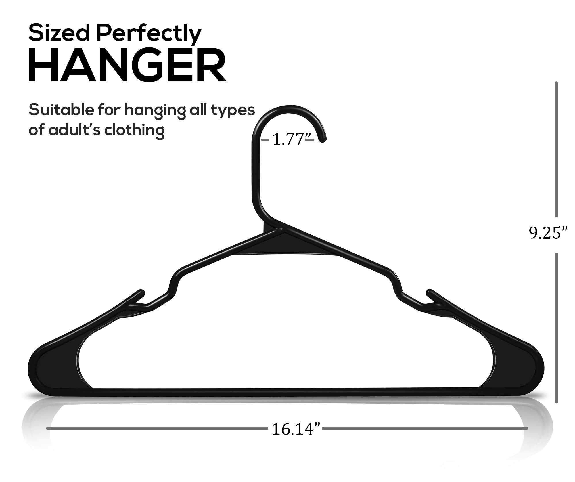 Utopia Home Aqua Hangers (50 Pack Plastic Hangers) - Space Saving Clothes Hangers - Durable Coat Hanger with Shoulder Grooves