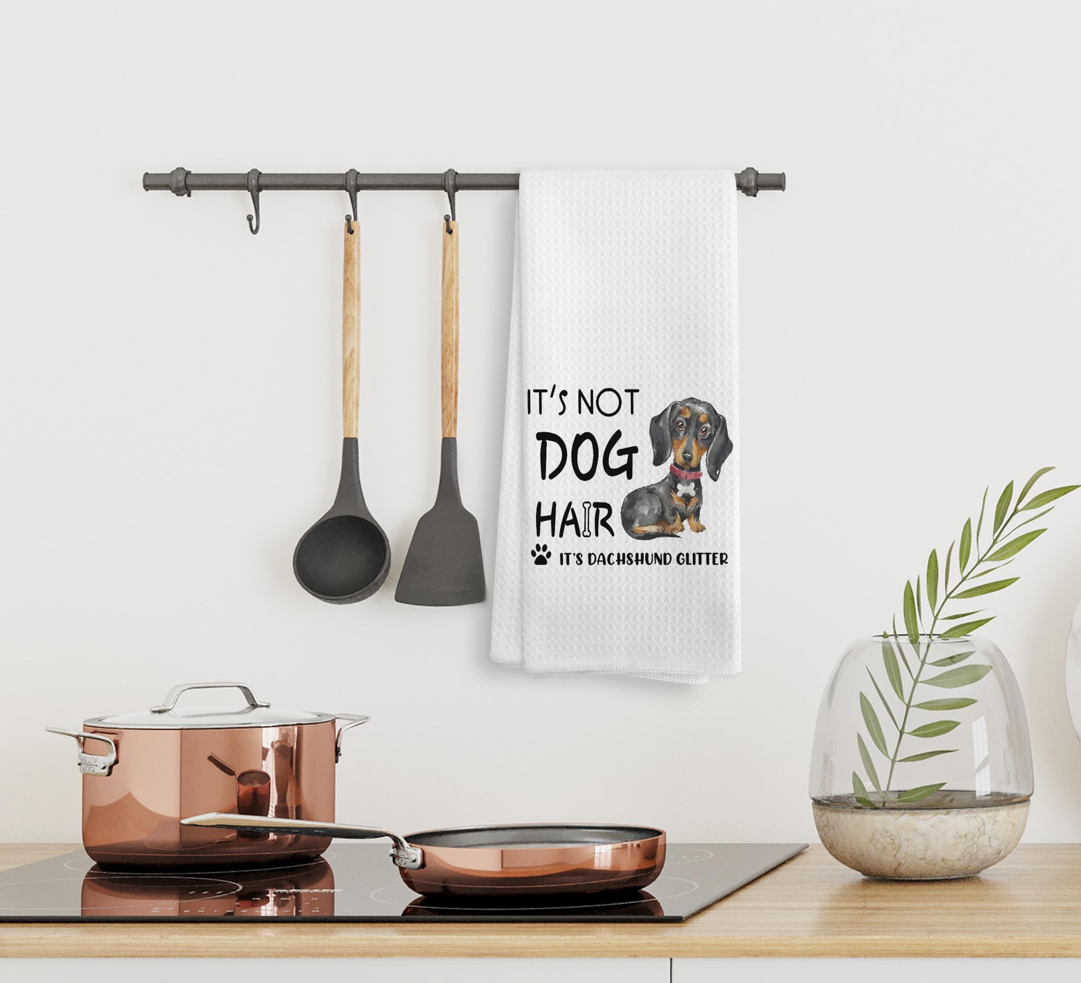 NOQL Dachshund Kitchen Towels and Dishcloths, Wiener Dog Gifts for Women, 1624 Inches(Dachshund-4)