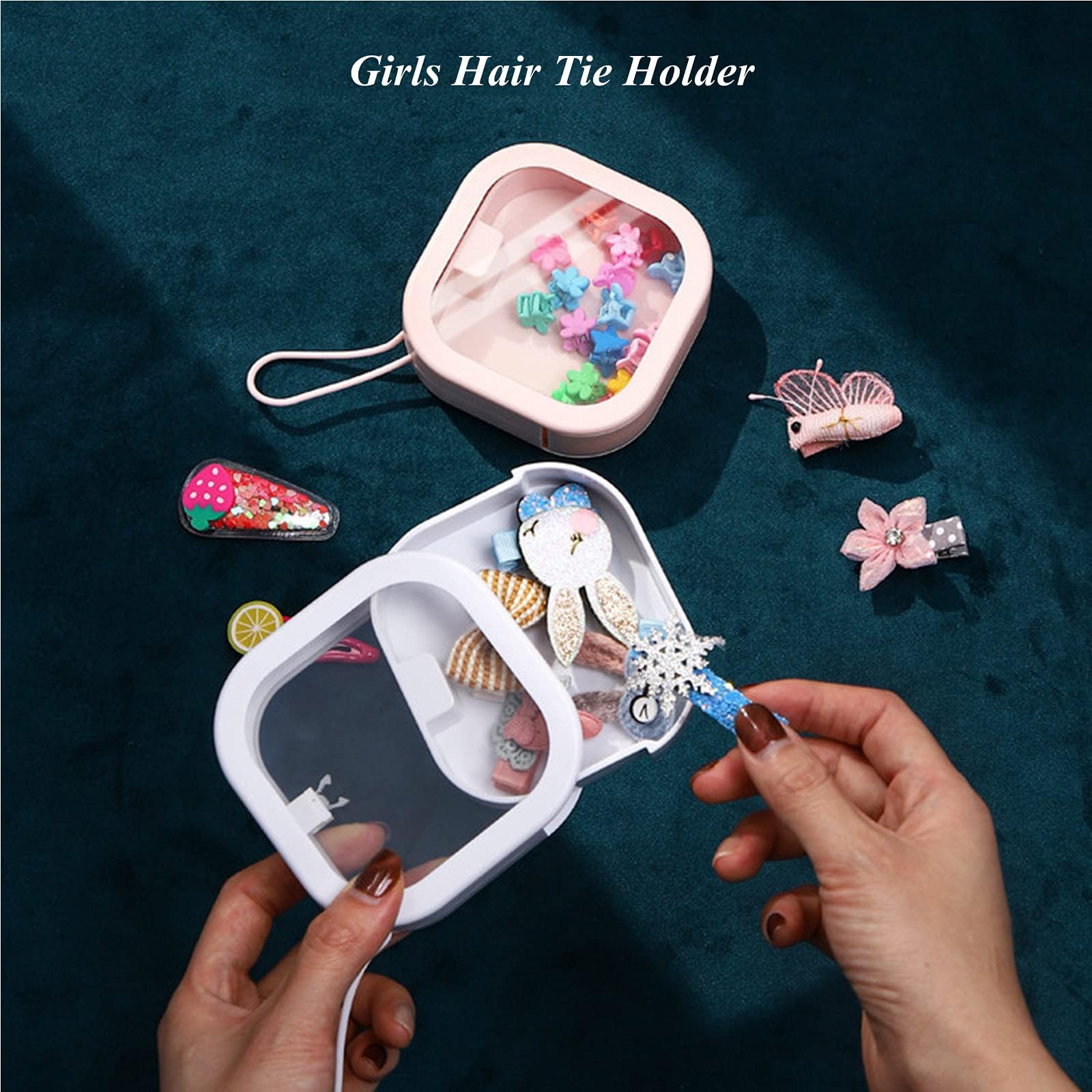 Revaxup 2Pcs Hair Tie Organizer,Portable Hair Tie Holder Organizer For Travel,Best As Hair Accessories Organizer Or Small Items