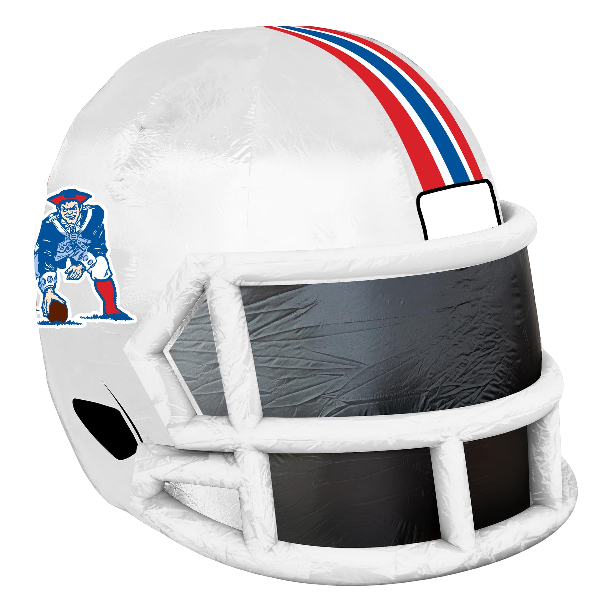 Sporticulture NFL New England Patriots 4ft Inflatable Retro Helmet with LED Lights & Built-in Blower - Merchandise Decor Ideal f