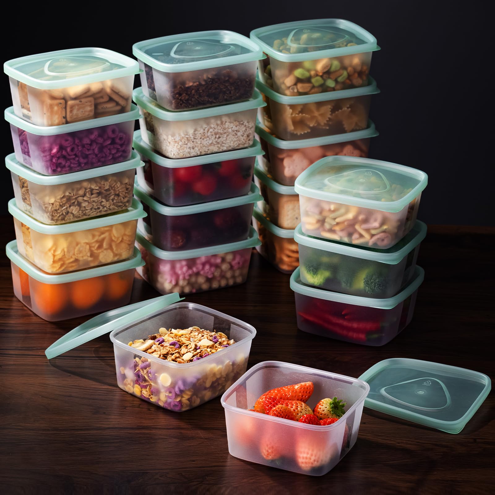 LivLab Mker 40 PCS Meal Prep Containers with Lids - Freezer Food Storage Containers Bpa-Free Reusable Lunch Boxes for Leftovers,